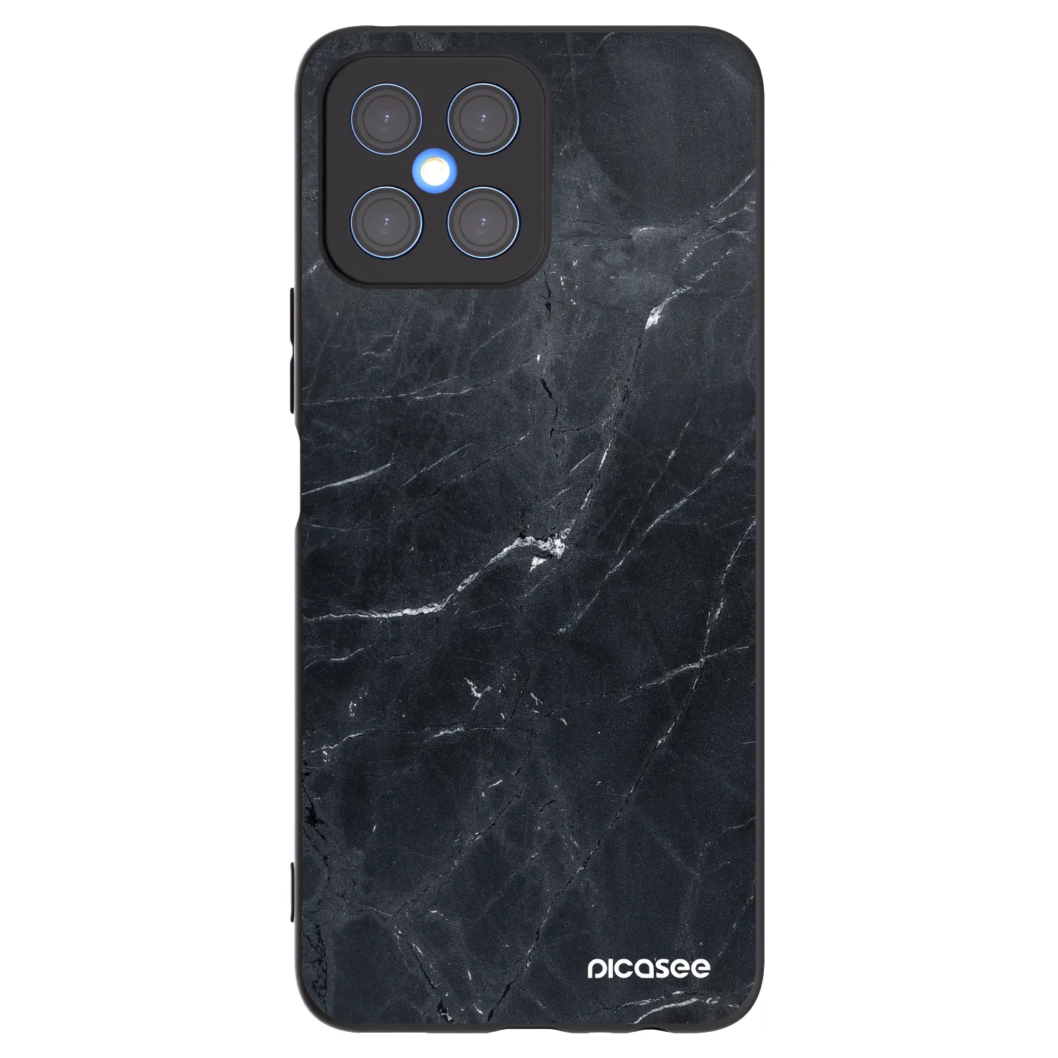 Picasee silikónový čierny obal pre Honor X8 4G - Black marble