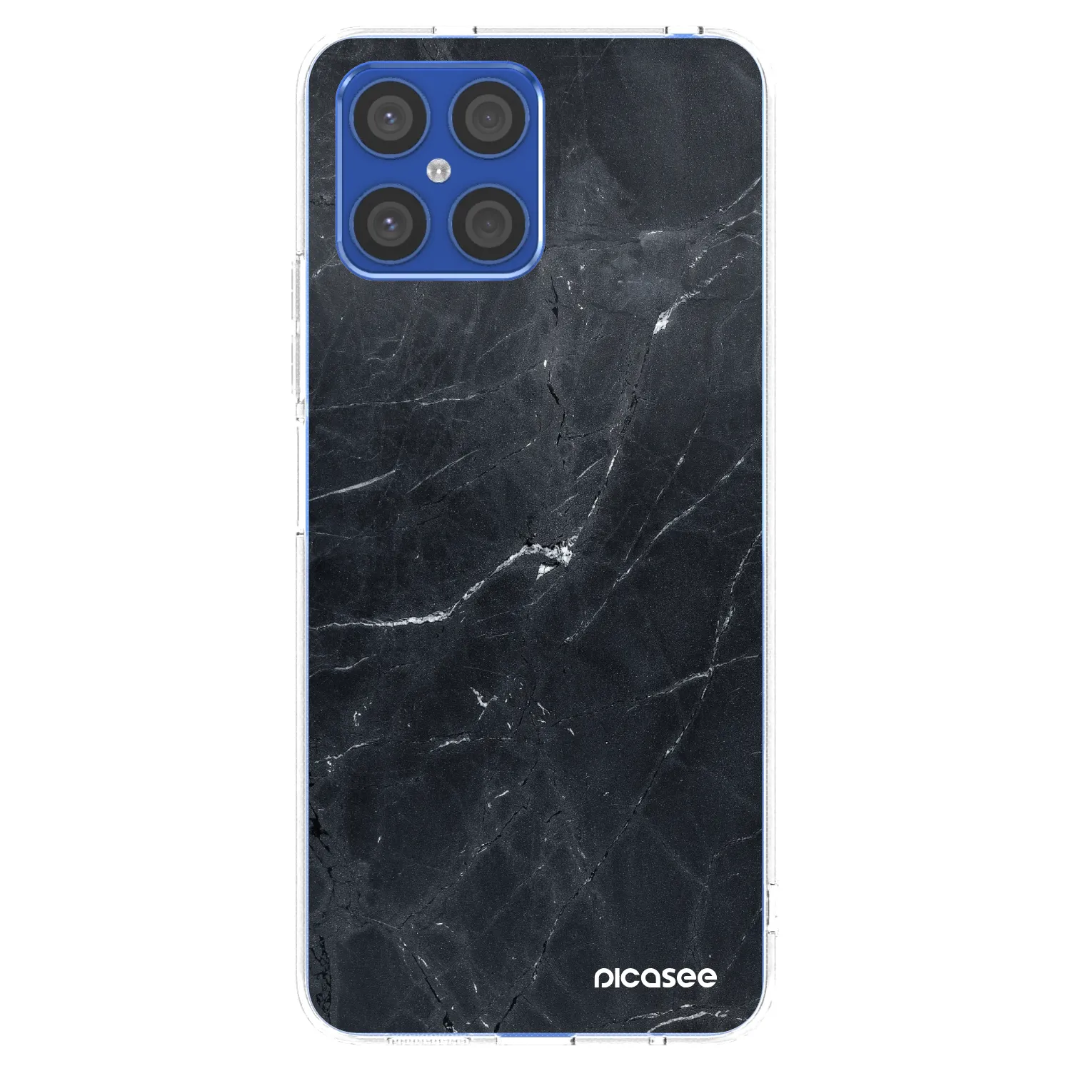 Picasee silikónový prehľadný obal pre Honor X8 4G - Black marble