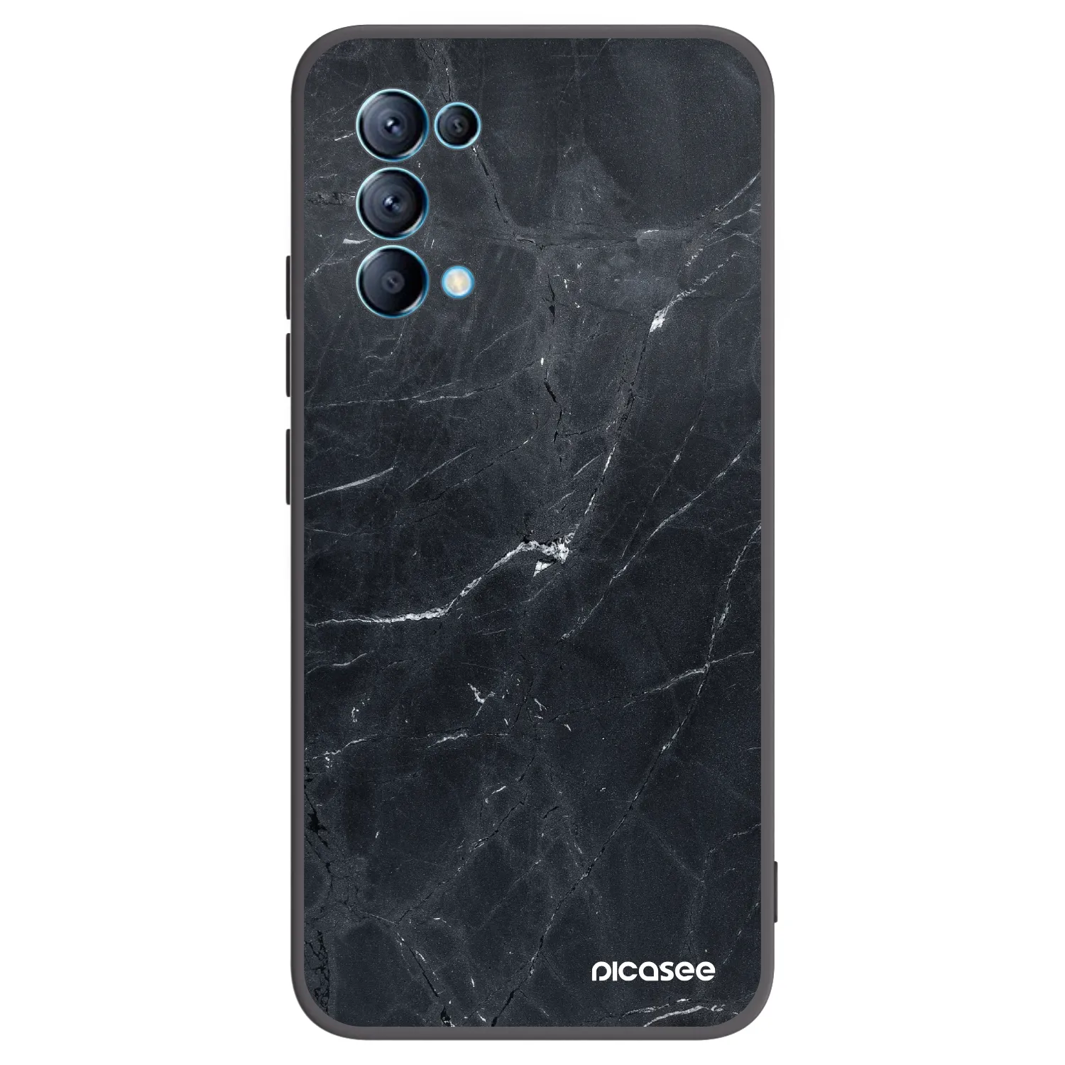 Picasee silikónový čierny obal pre OPPO Reno 5 5G - Black marble