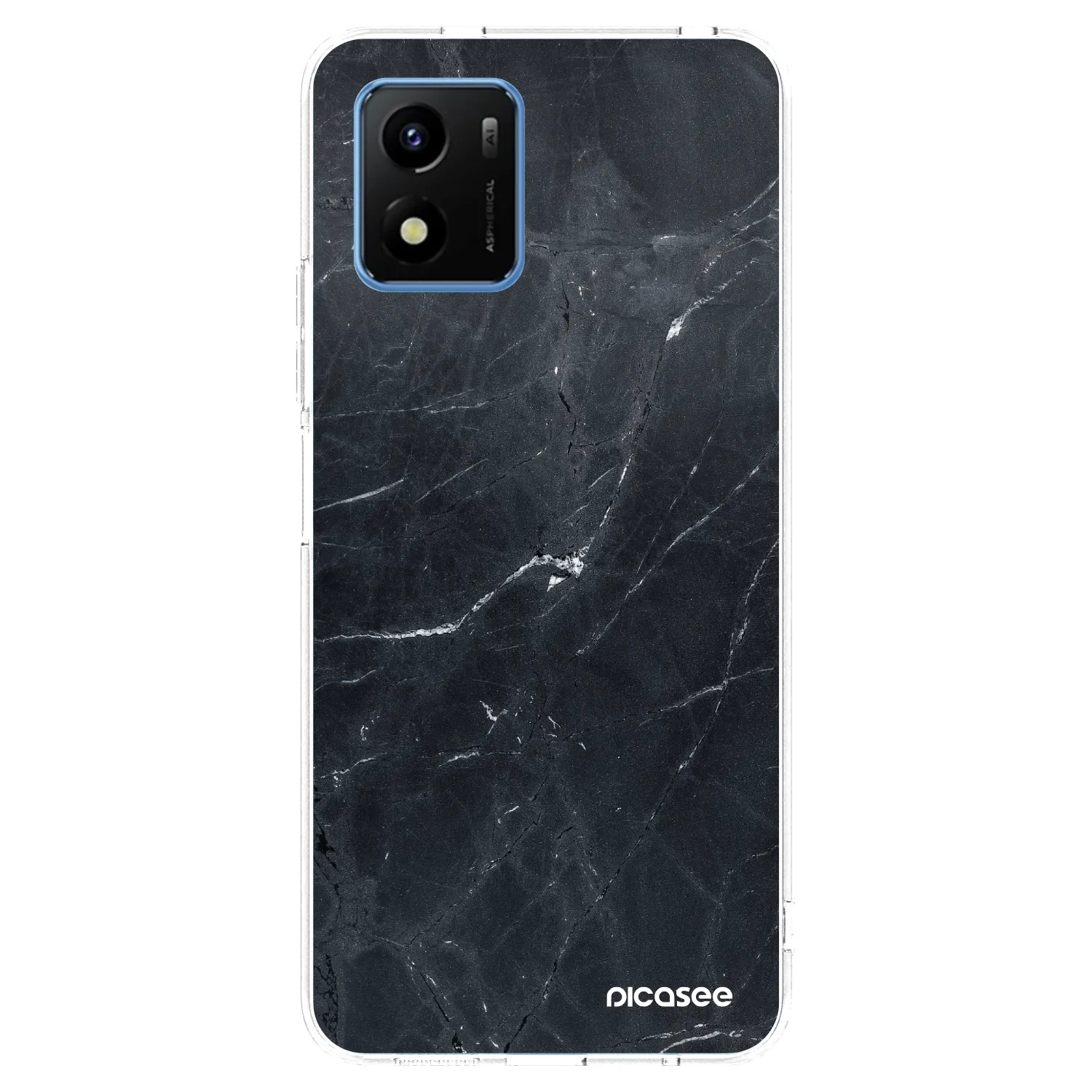Picasee silikónový prehľadný obal pre Vivo Y01 - Black marble