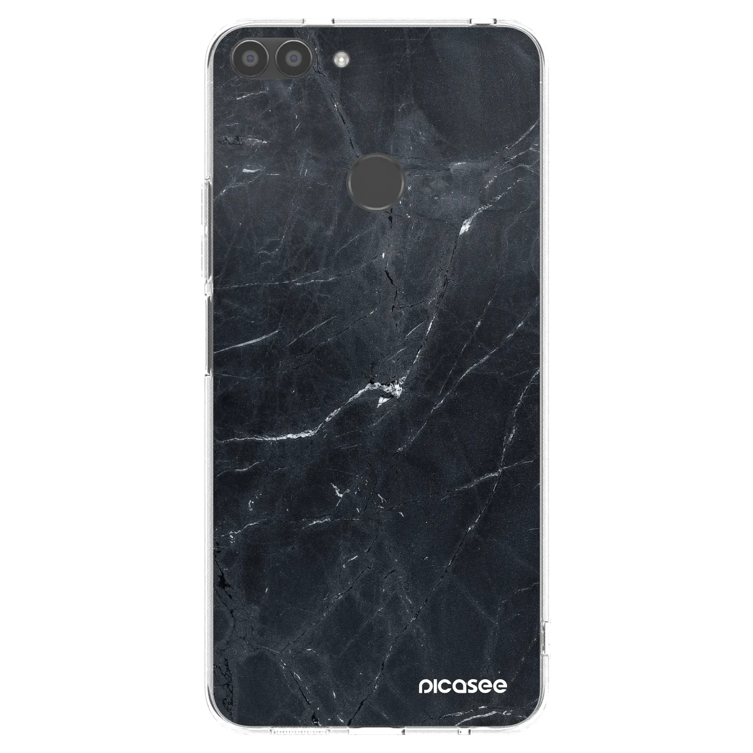 Picasee silikónový prehľadný obal pre Huawei P Smart - Black marble