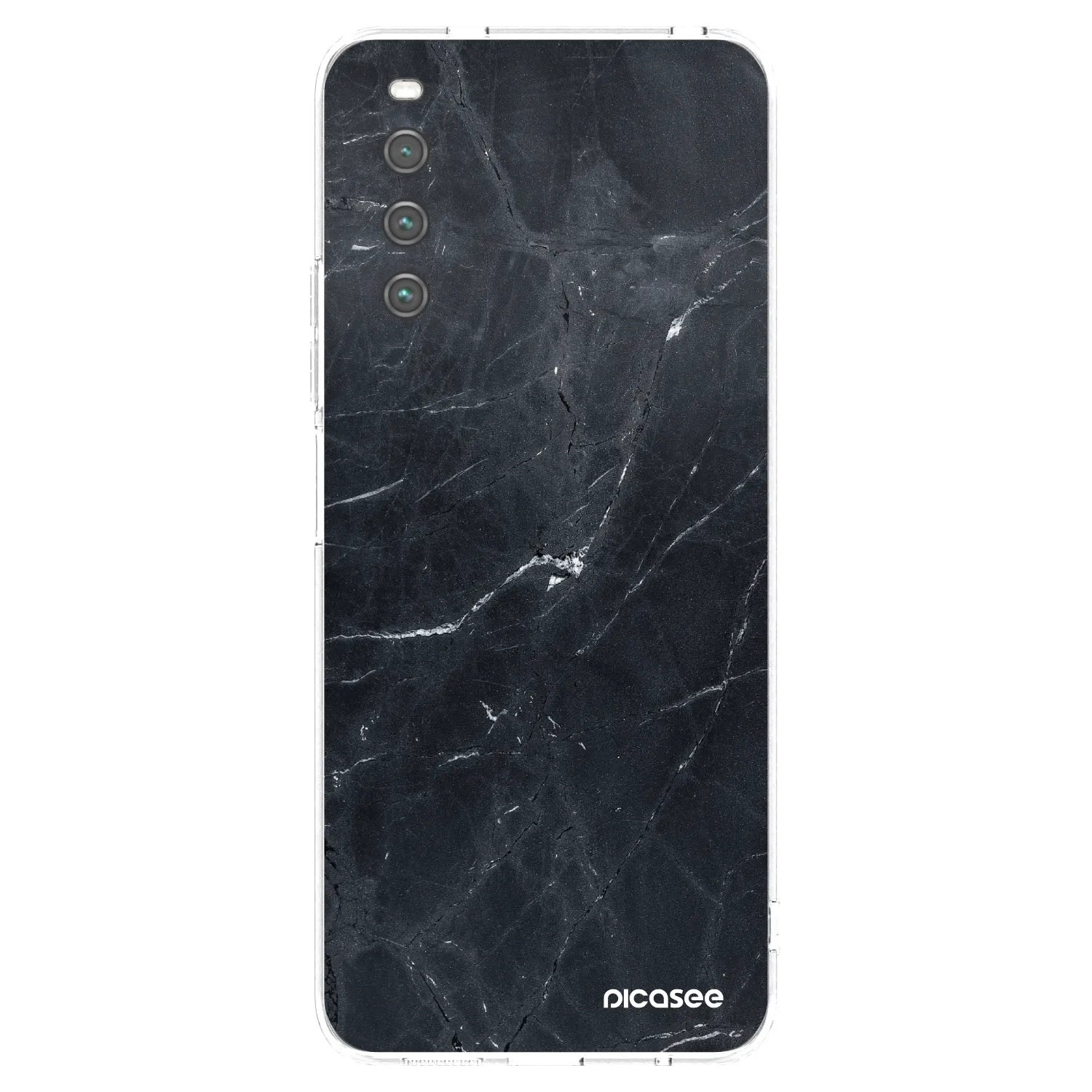 Picasee silikónový prehľadný obal pre Sony Xperia 10 IV 5G - Black marble