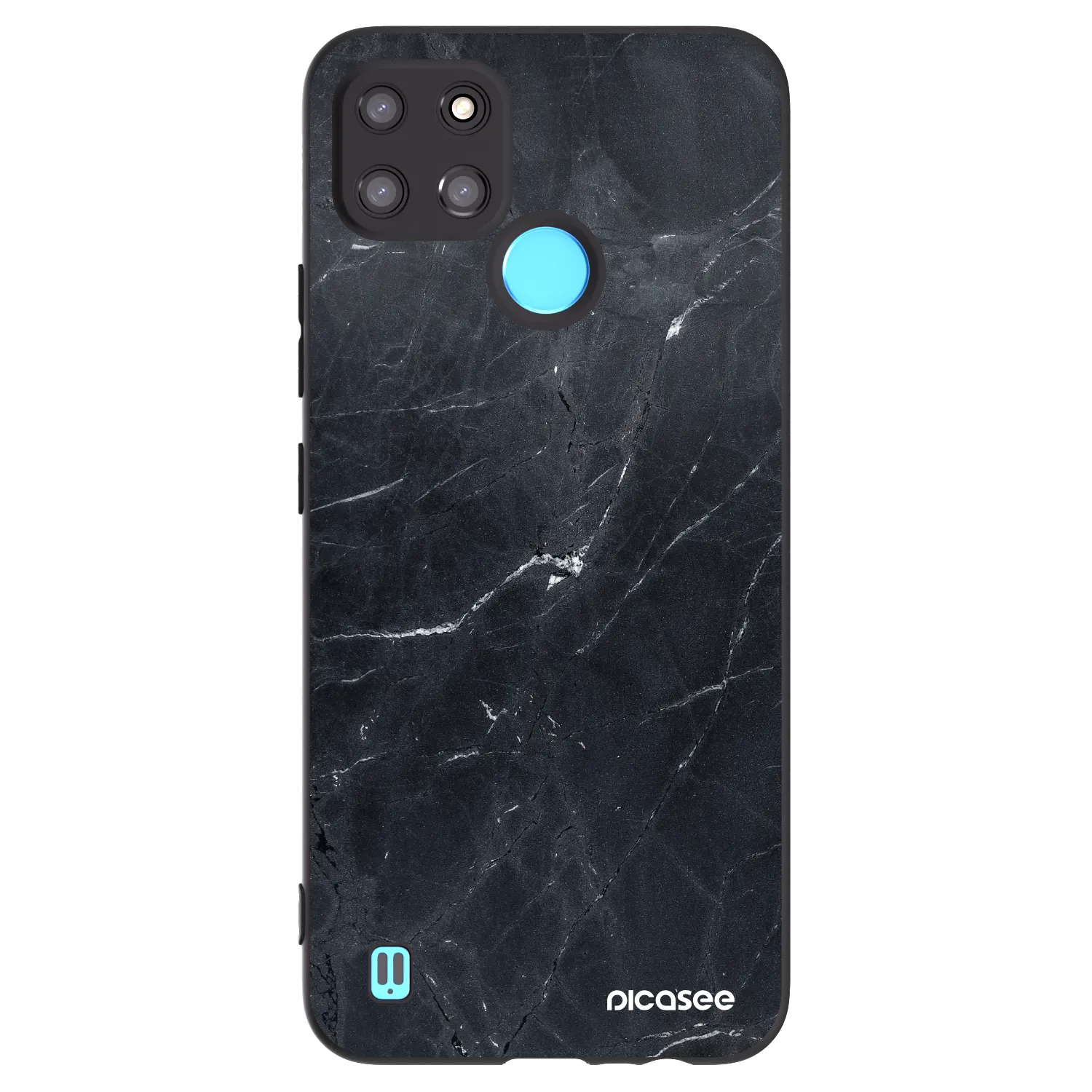 Picasee silikónový čierny obal pre Realme C21Y - Black marble