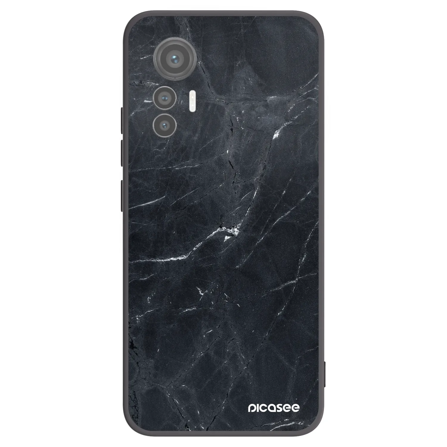 Picasee silikónový čierny obal pre Xiaomi 12 Lite - Black marble