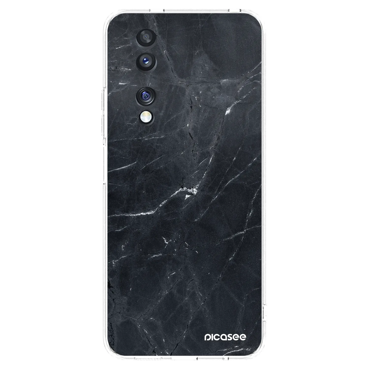 Picasee silikónový prehľadný obal pre Honor 70 - Black marble