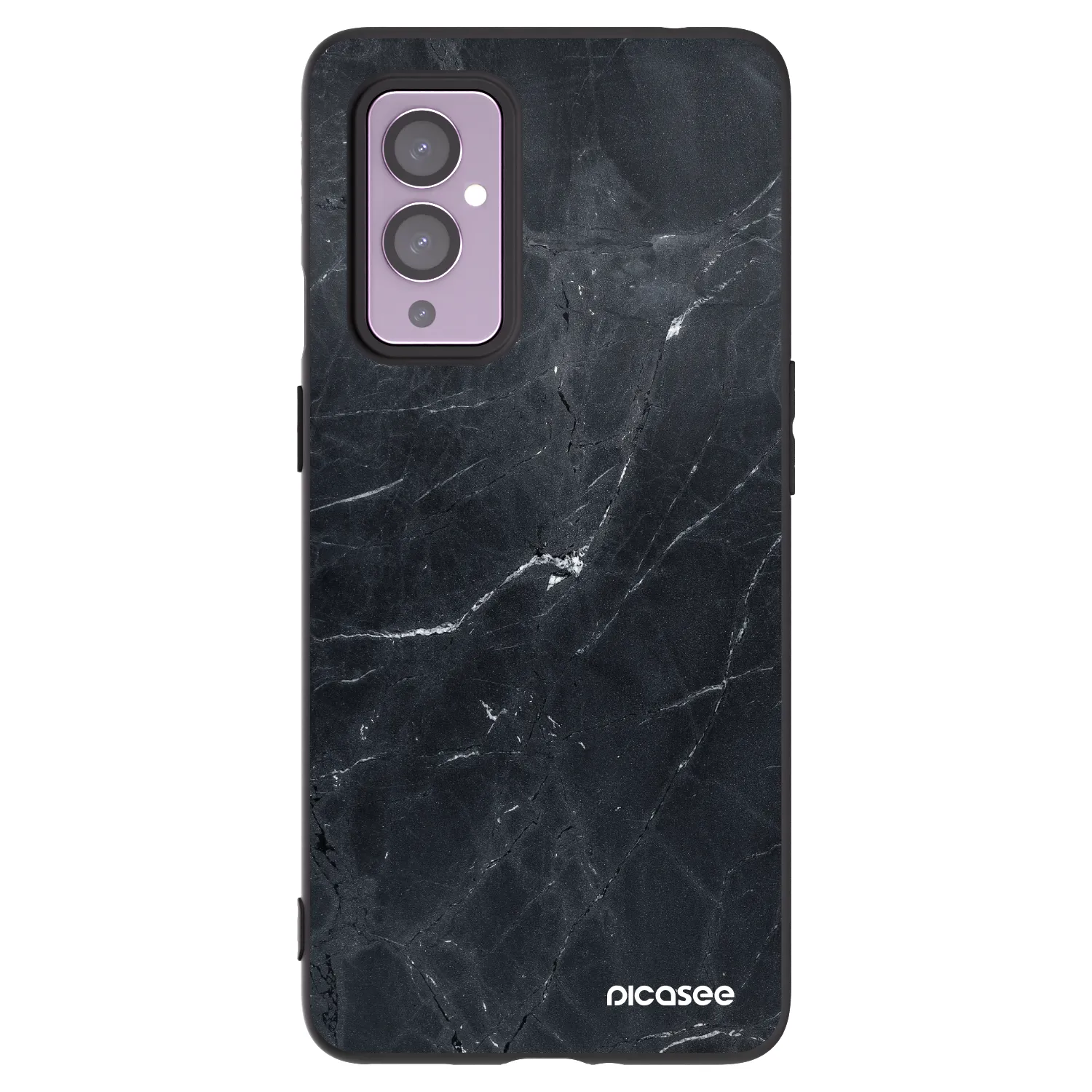 Picasee silikónový čierny obal pre OnePlus 9 - Black marble