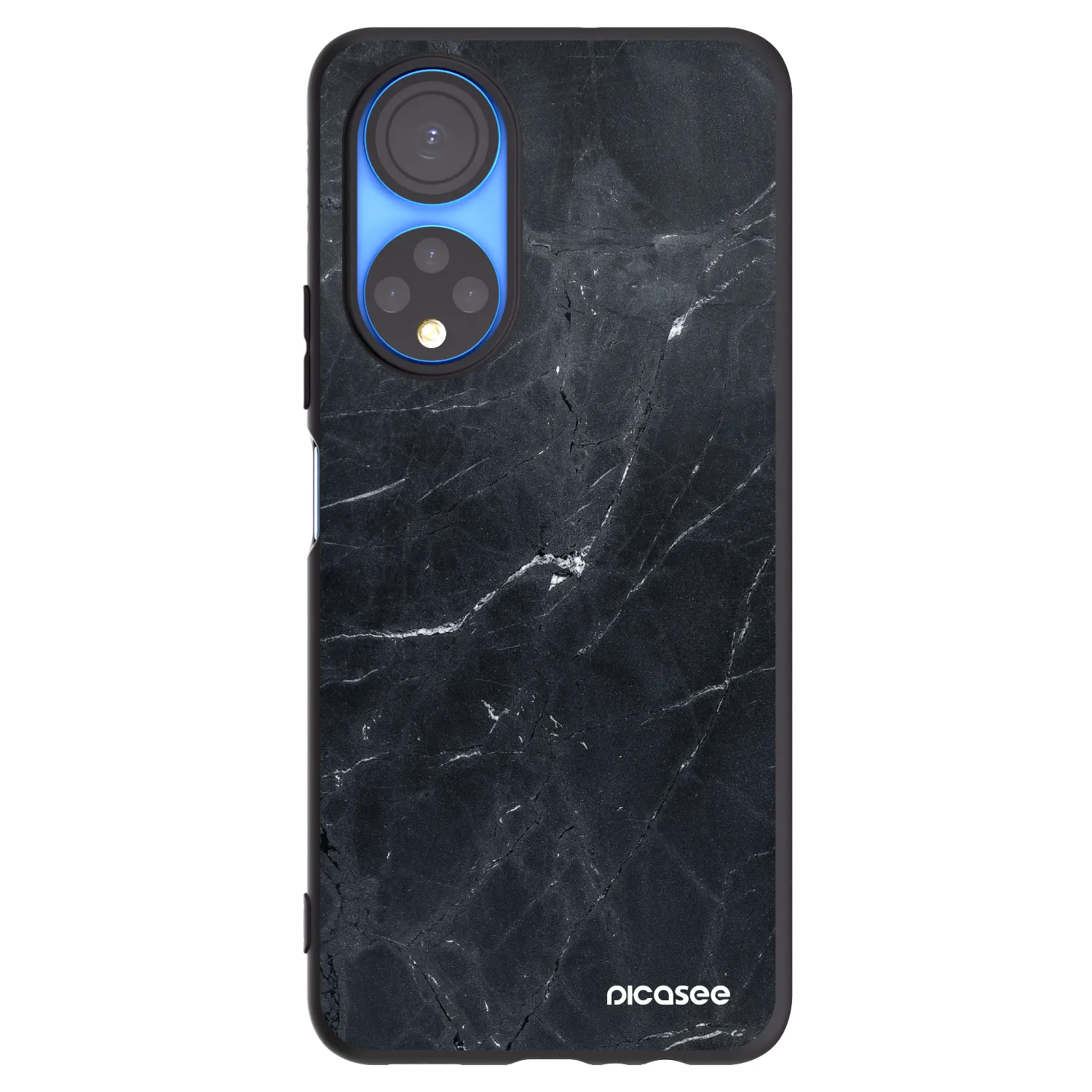 Picasee silikónový čierny obal pre Honor X7 - Black marble