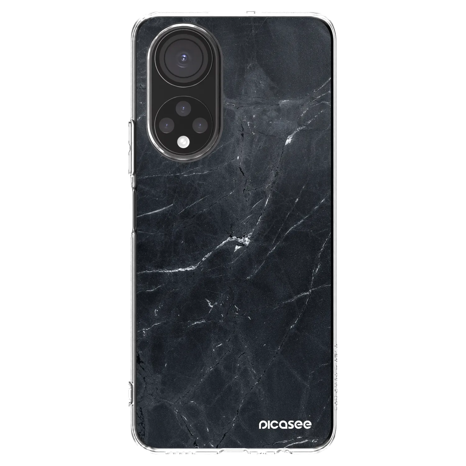 Picasee silikónový prehľadný obal pre Honor X7 - Black marble