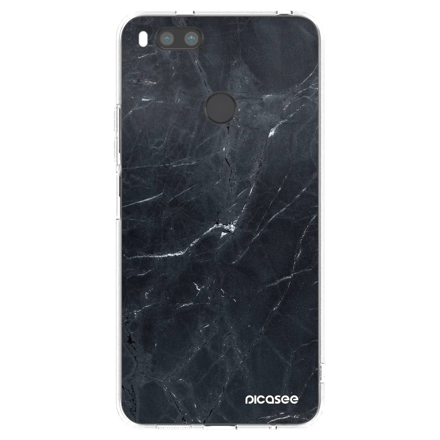 Picasee silikónový prehľadný obal pre Xiaomi Redmi A1 - Black marble