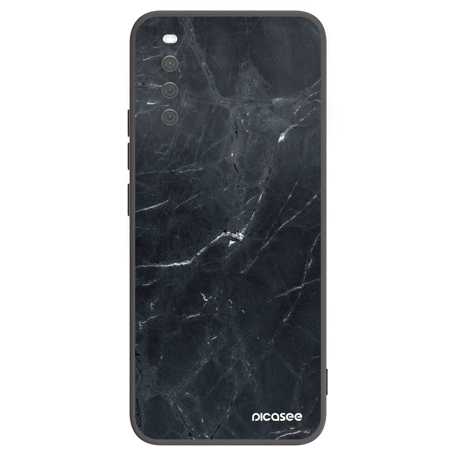 Picasee silikónový čierny obal pre Sony Xperia 10 III - Black marble