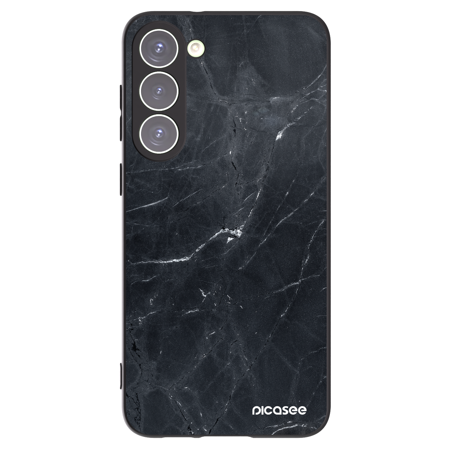 Picasee silikónový čierny obal pre Samsung Galaxy S23+ 5G - Black marble