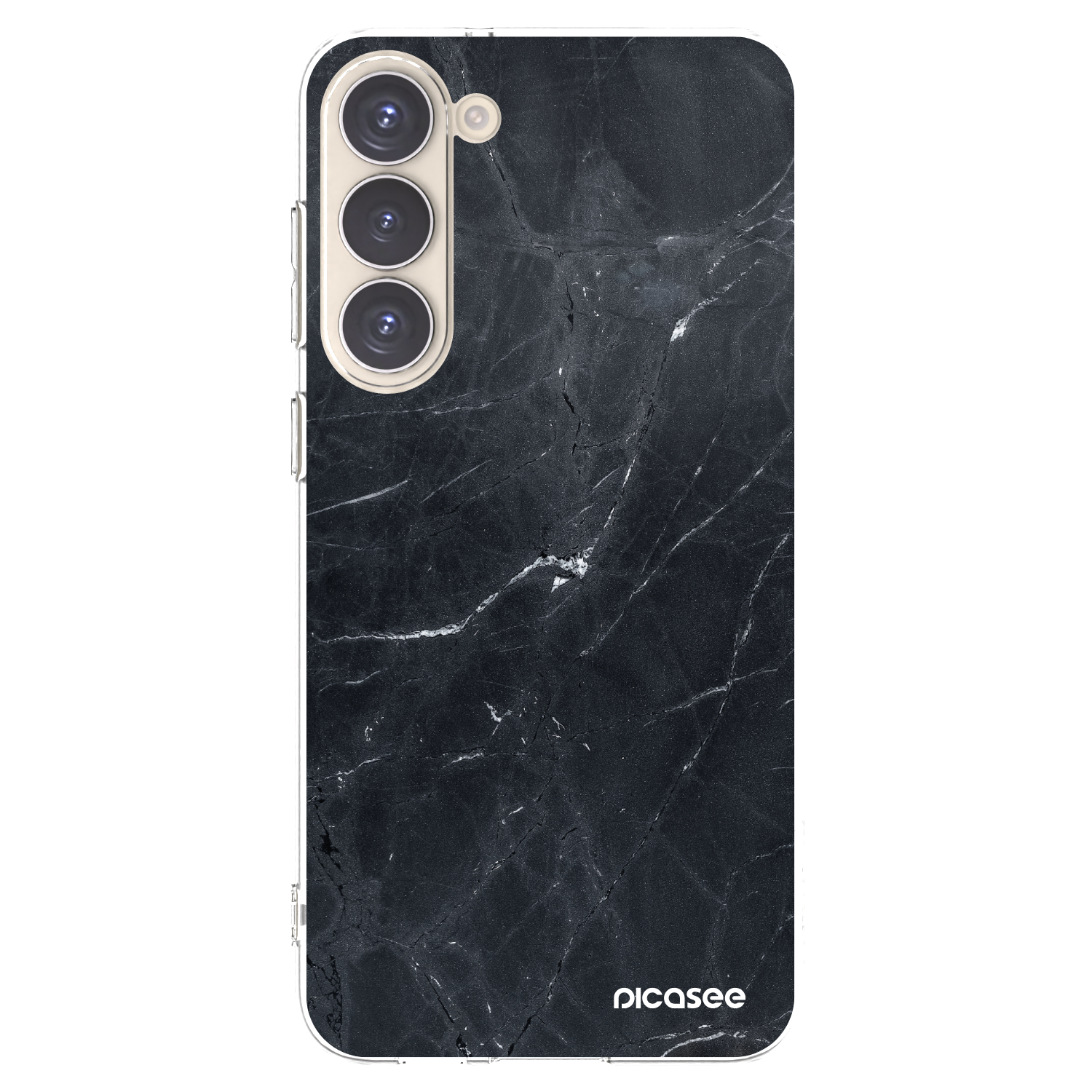 Picasee silikónový prehľadný obal pre Samsung Galaxy S23+ 5G - Black marble