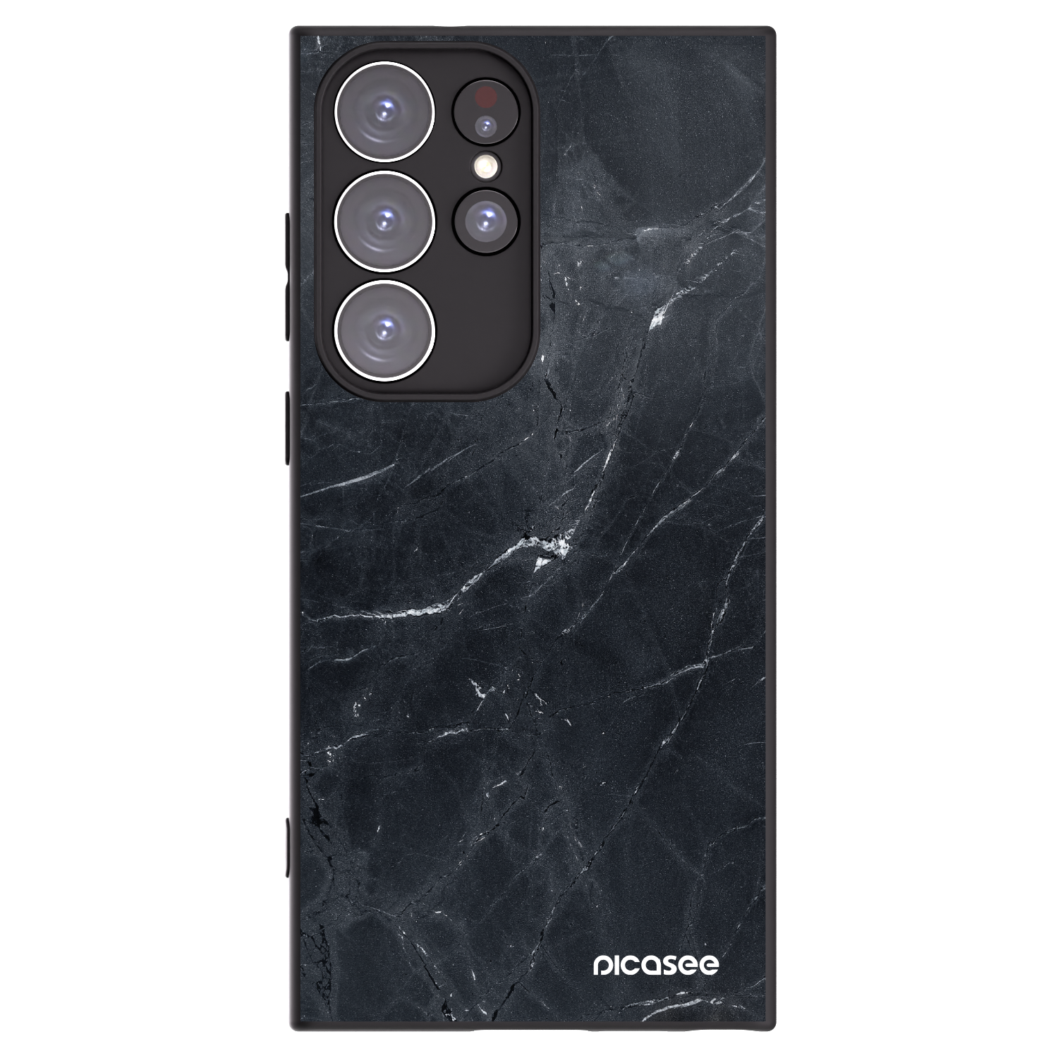 Picasee silikónový čierny obal pre Samsung Galaxy S23 Ultra 5G - Black marble