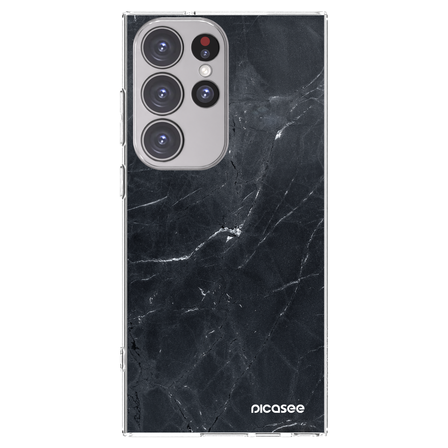 Picasee silikónový prehľadný obal pre Samsung Galaxy S23 Ultra 5G - Black marble