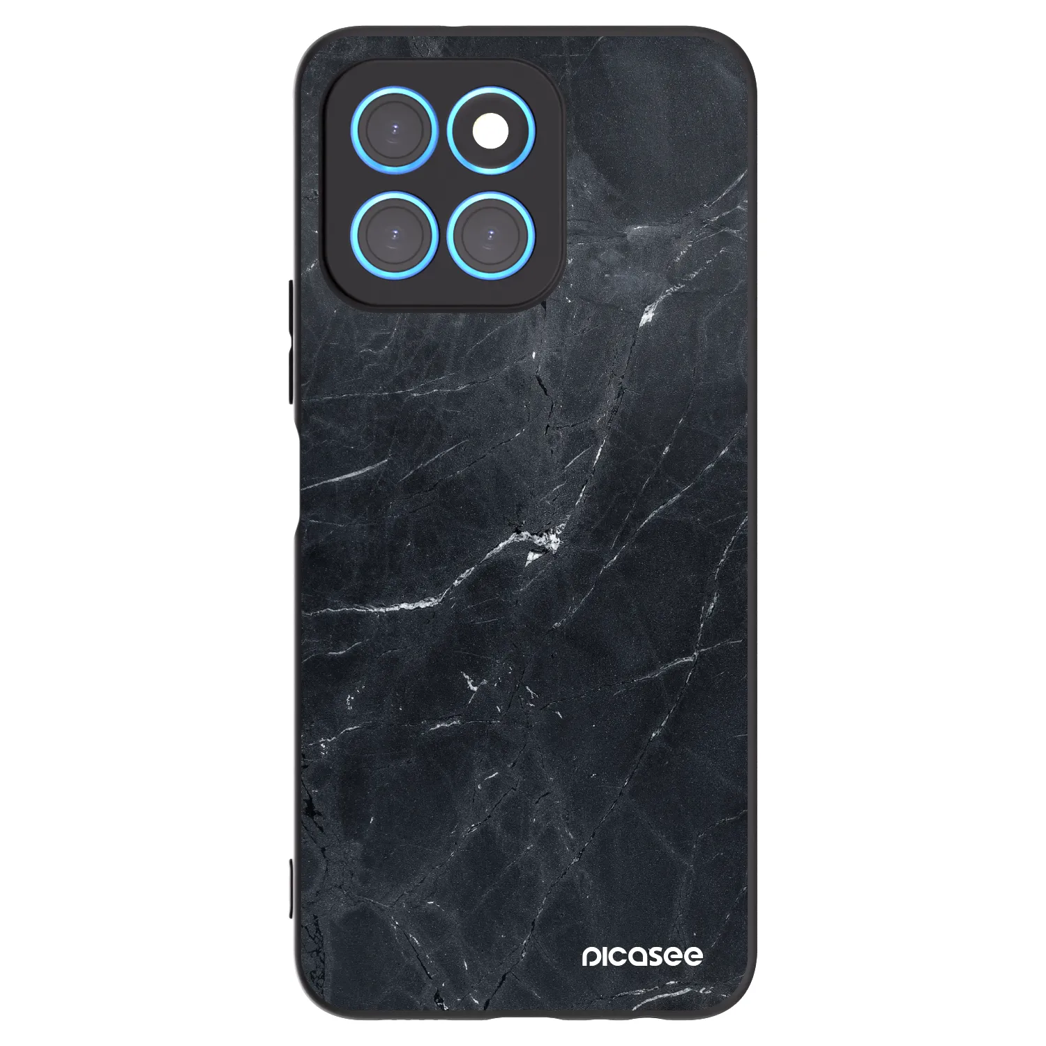 Picasee silikónový čierny obal pre Honor X8 5G - Black marble