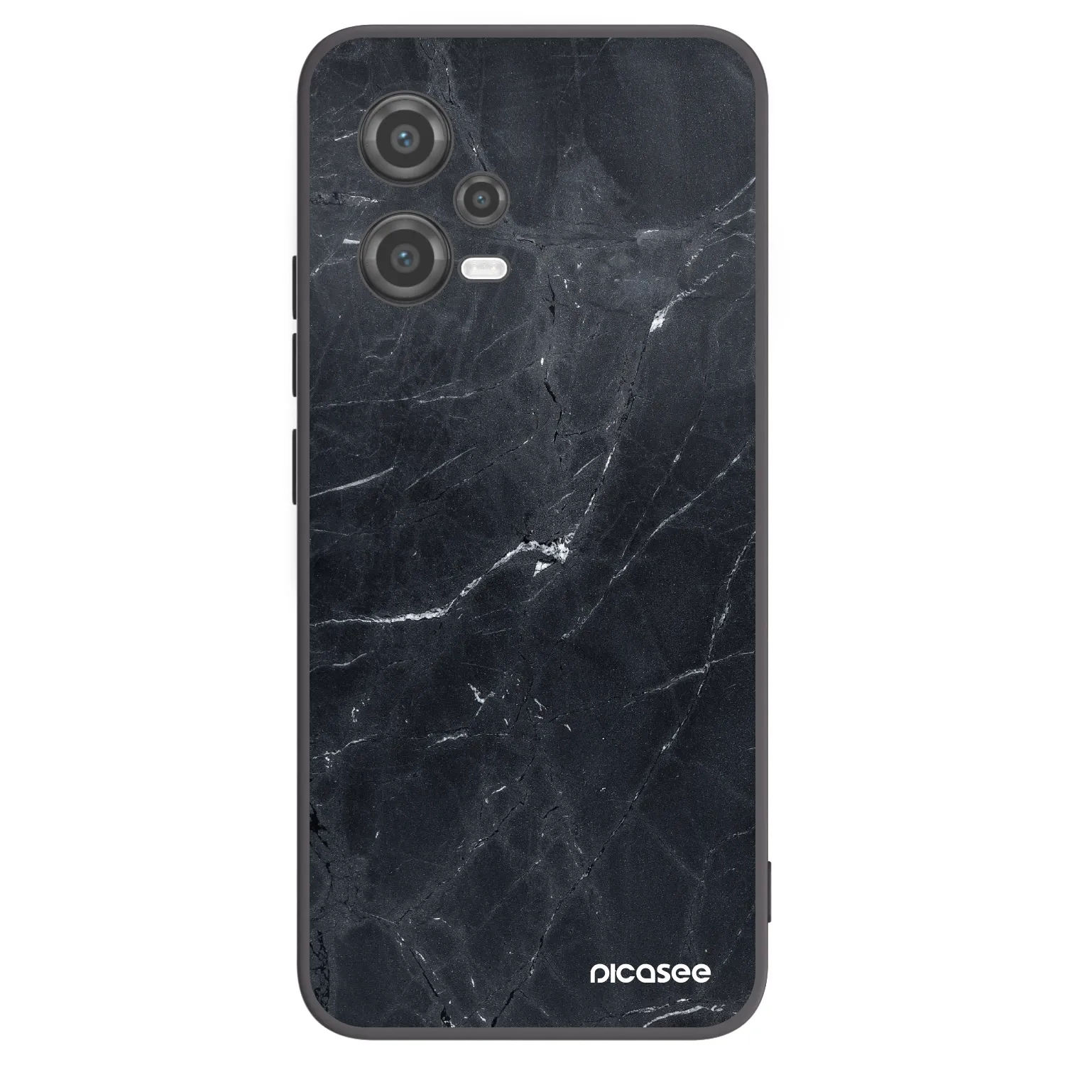 Picasee silikónový čierny obal pre Xiaomi Poco X5 - Black marble