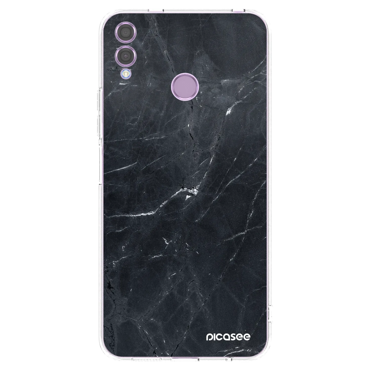 Silikónový prehľadný obal pre Honor 8X - Black marble