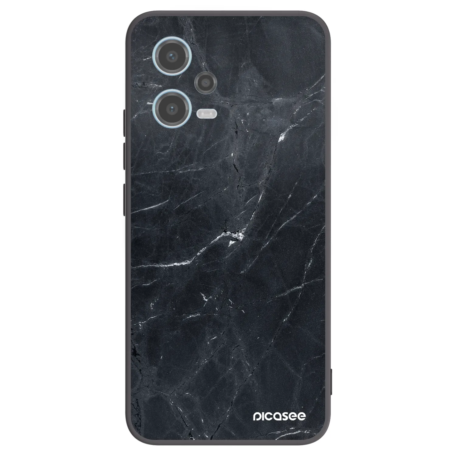 Picasee silikónový čierny obal pre Xiaomi Redmi Note 12 5G - Black marble