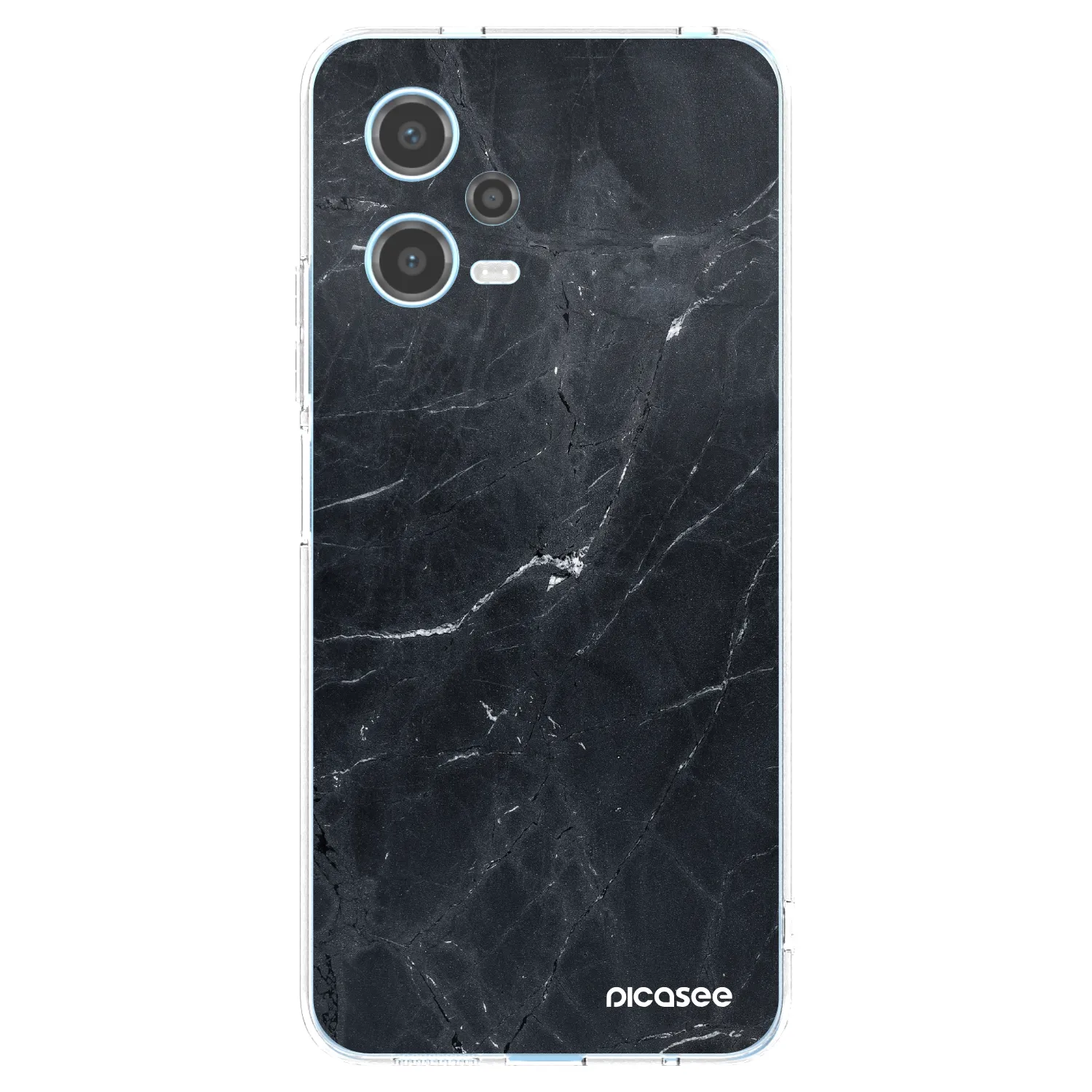 Picasee silikónový prehľadný obal pre Xiaomi Redmi Note 12 5G - Black marble
