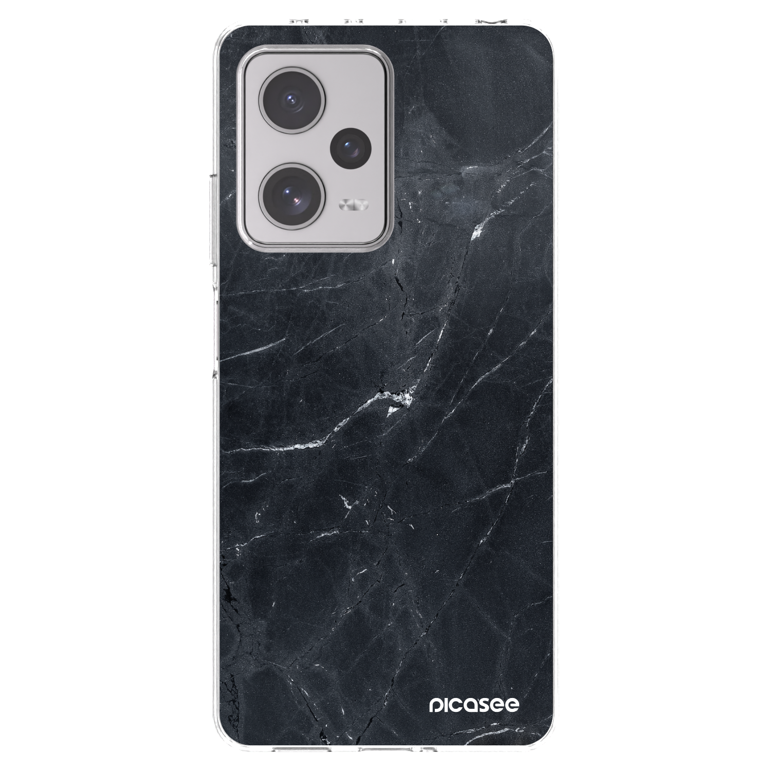 Picasee silikónový prehľadný obal pre Xiaomi Redmi Note 12 Pro+ 5G - Black marble