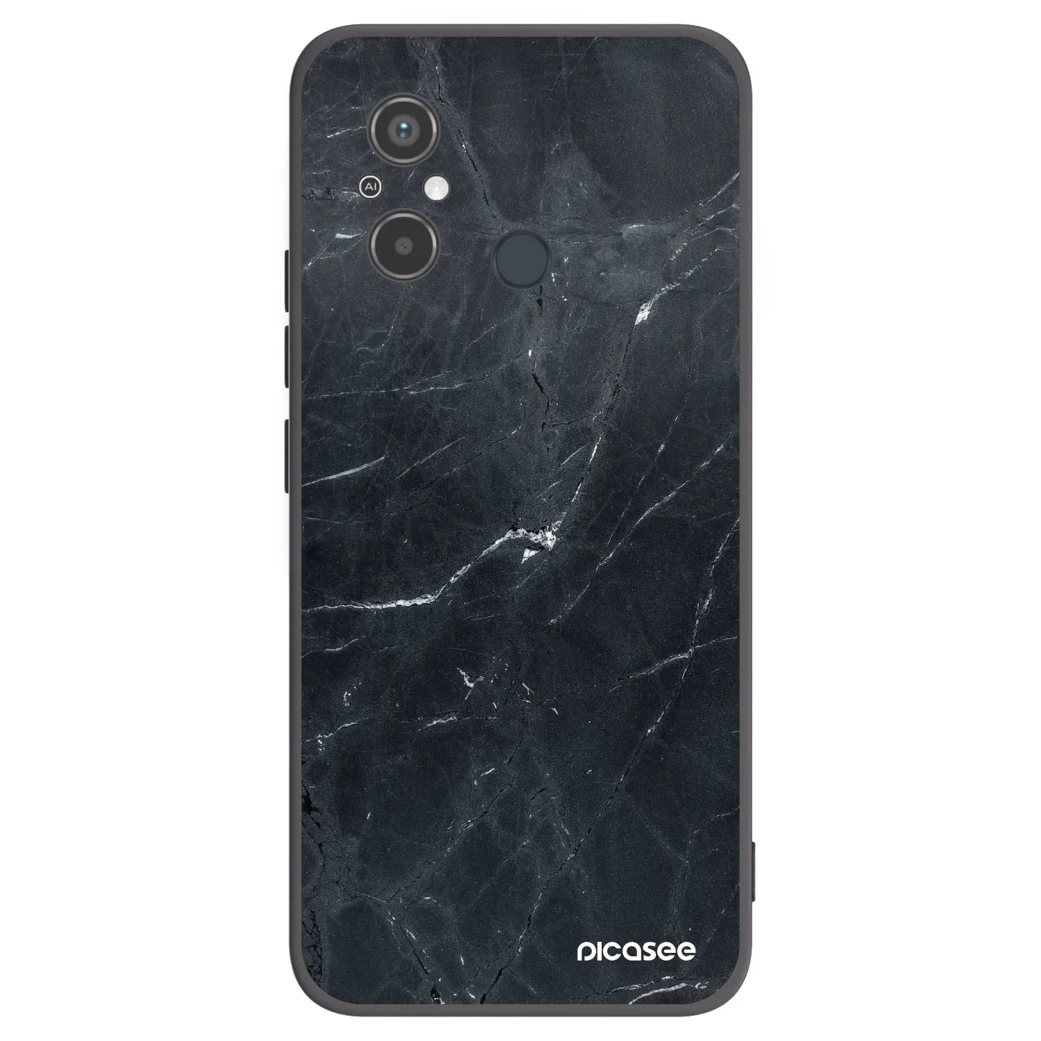 Silikónový čierny obal pre Xiaomi Redmi 12C - Black marble