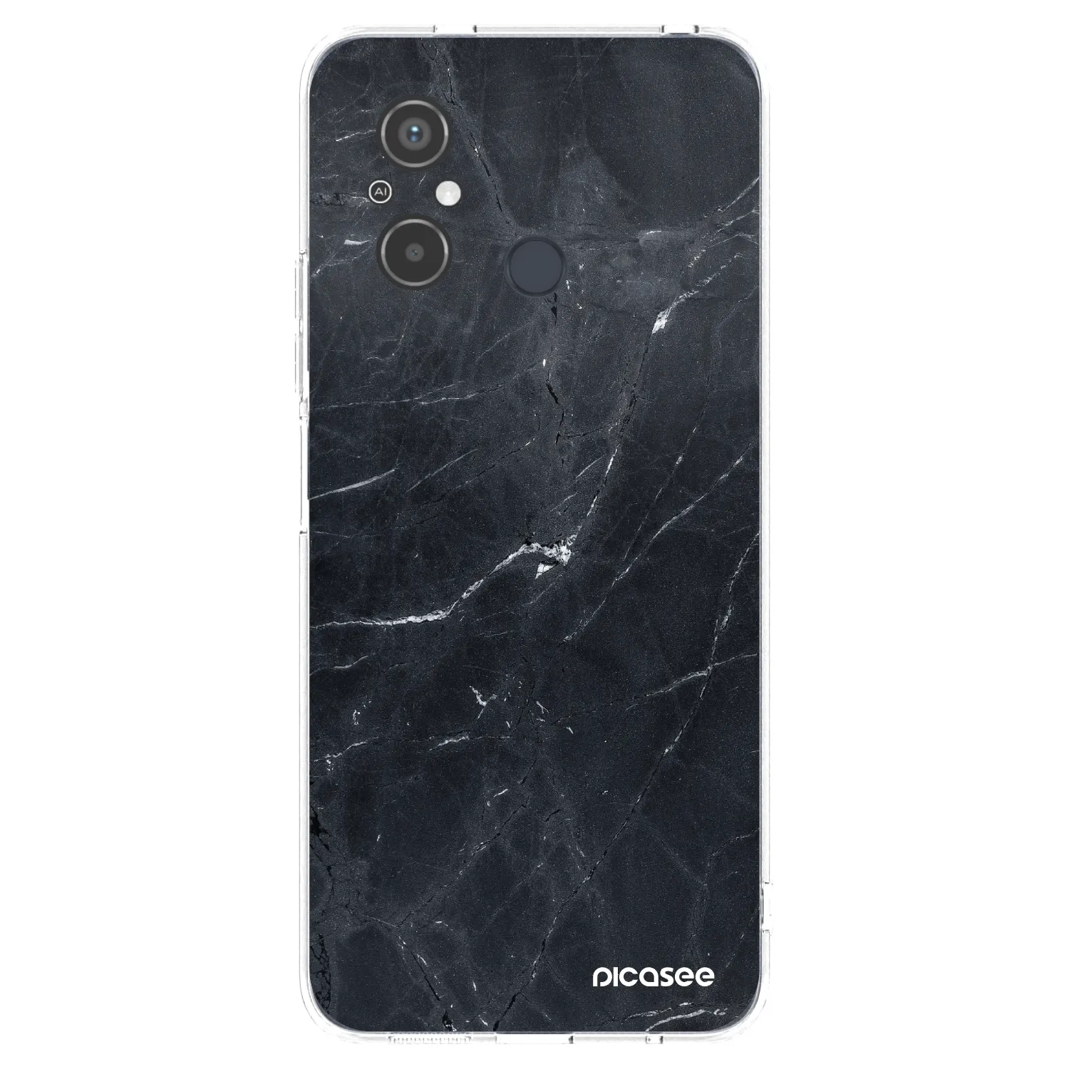 Silikónový prehľadný obal pre Xiaomi Redmi 12C - Black marble