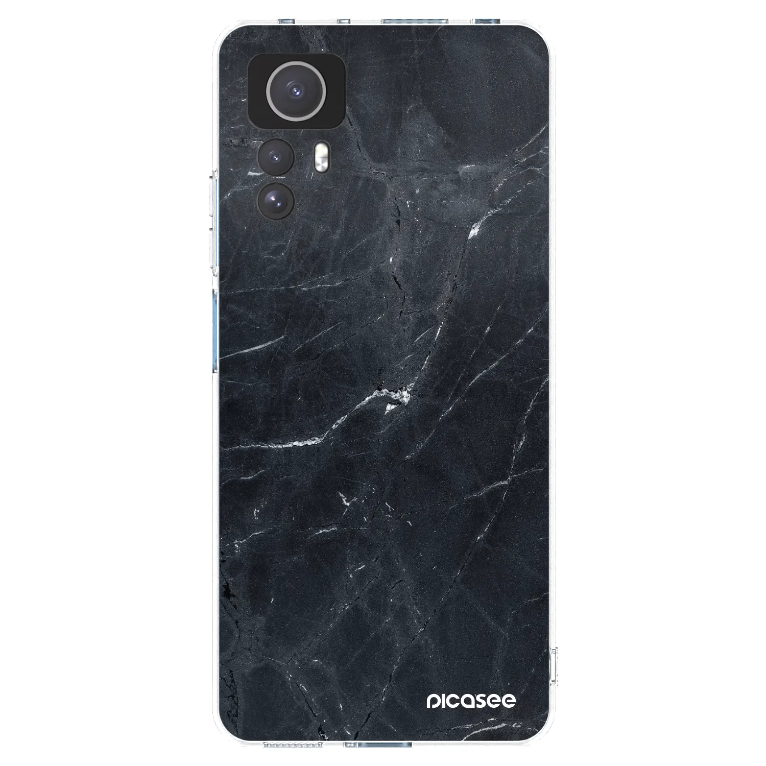 Picasee silikónový prehľadný obal pre Xiaomi Redmi Note 12S - Black marble