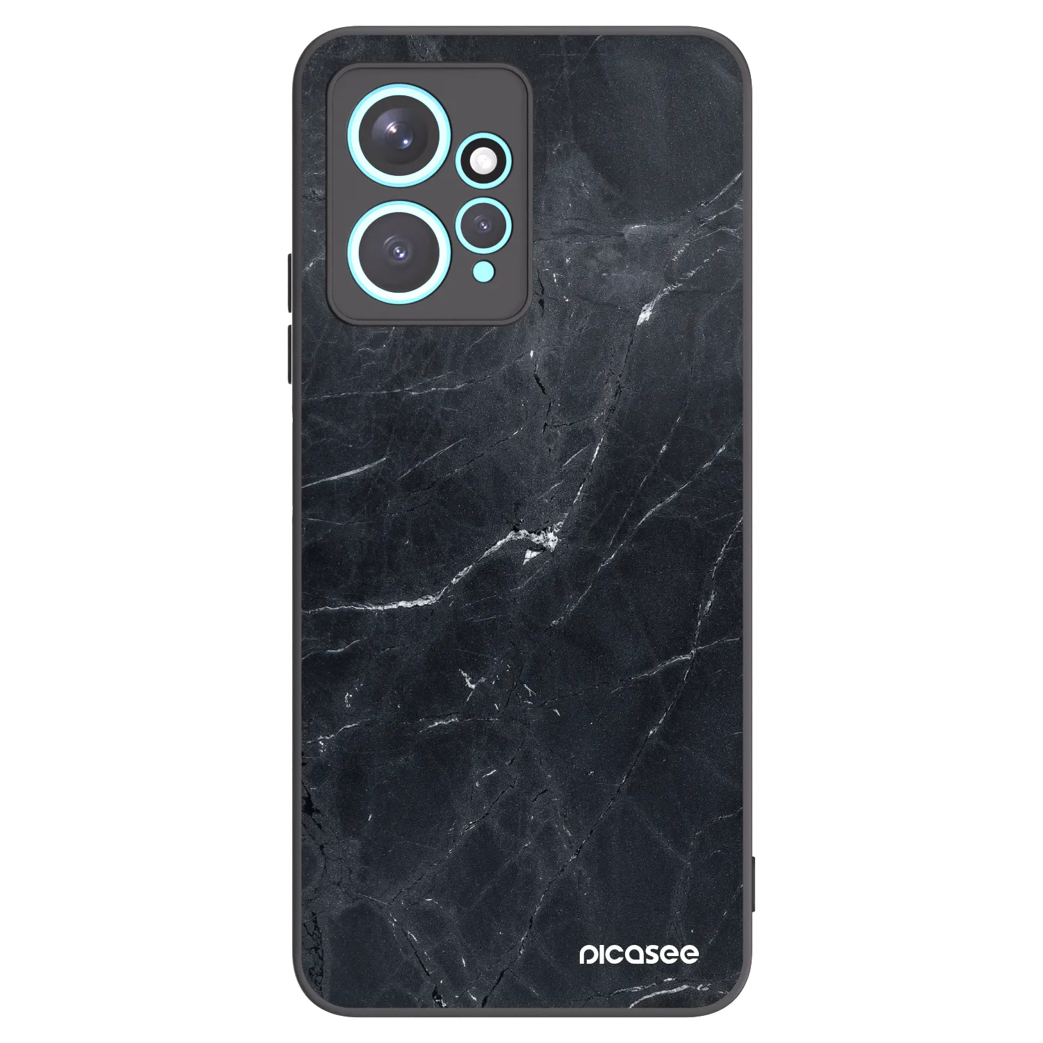 Picasee silikónový čierny obal pre Xiaomi Redmi Note 12 4G - Black marble