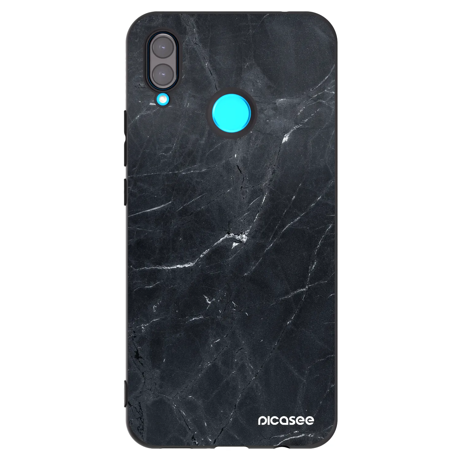 Picasee silikónový čierny obal pre Huawei Nova 3 - Black marble