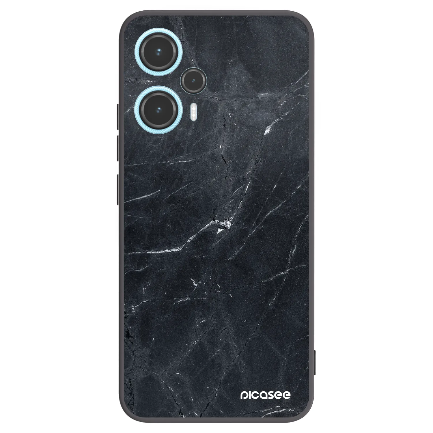 Picasee silikónový čierny obal pre Xiaomi Poco F5 - Black marble