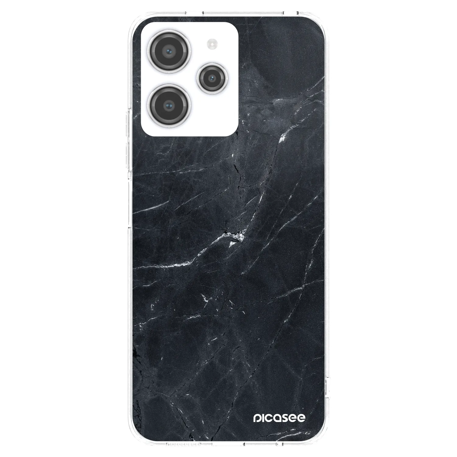 Silikónový prehľadný obal pre Xiaomi Redmi 12 4G - Black marble