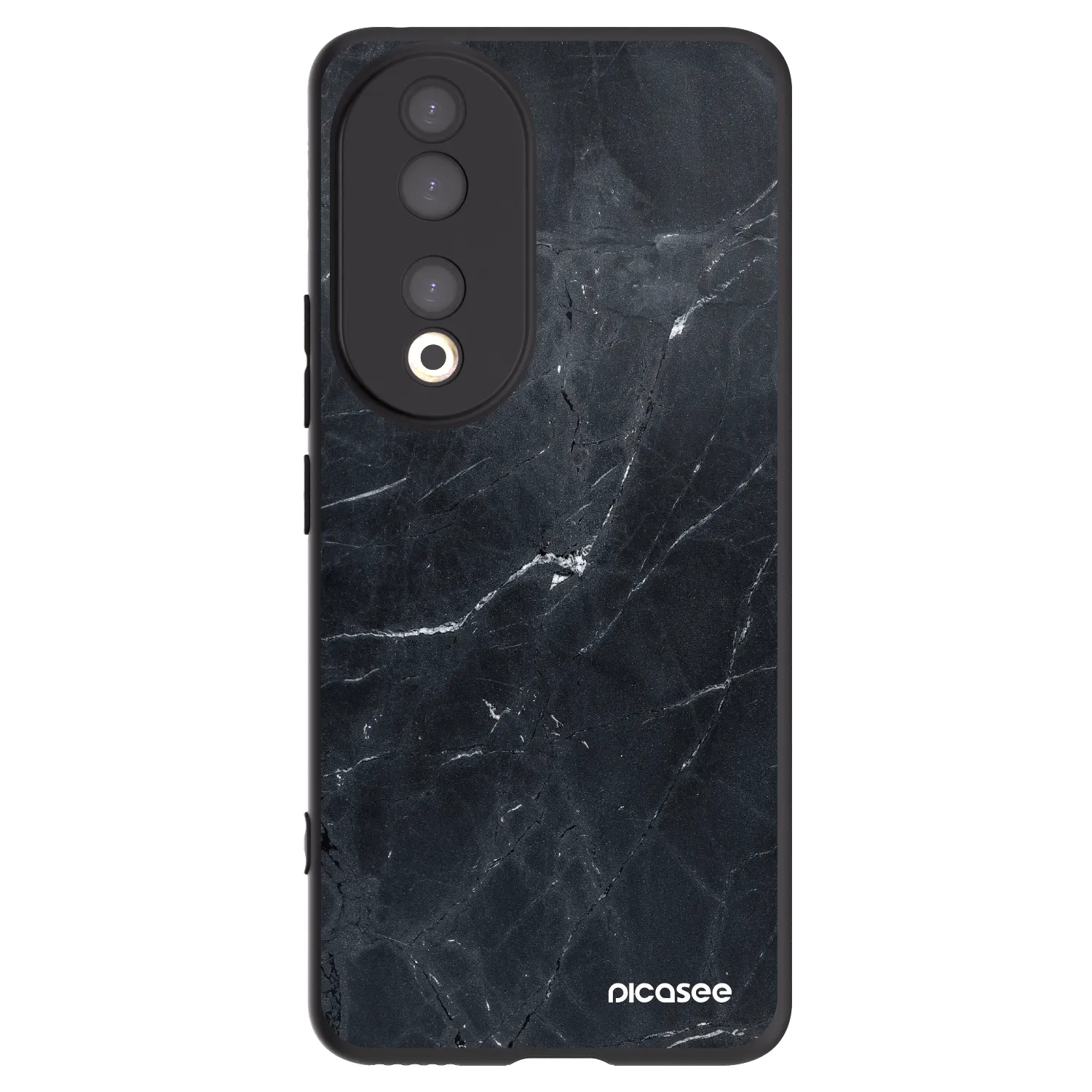 Silikónový čierny obal pre Honor 90 5G - Black marble