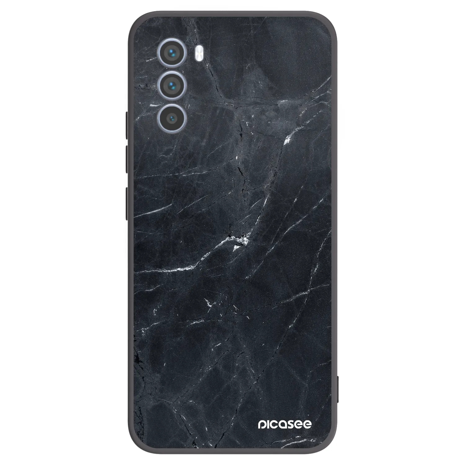 Picasee silikónový čierny obal pre Motorola Moto G62 - Black marble