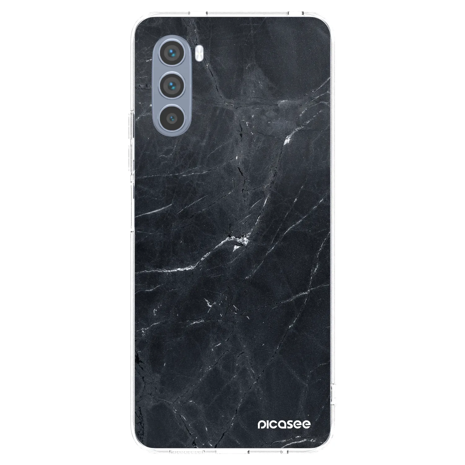Picasee silikónový prehľadný obal pre Motorola Moto G62 - Black marble