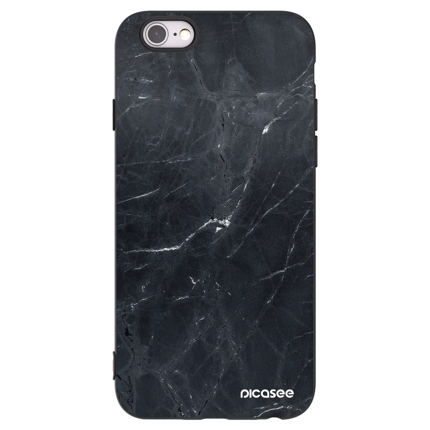Picasee silikónový čierny obal pre Apple iPhone 6/6S - Black marble