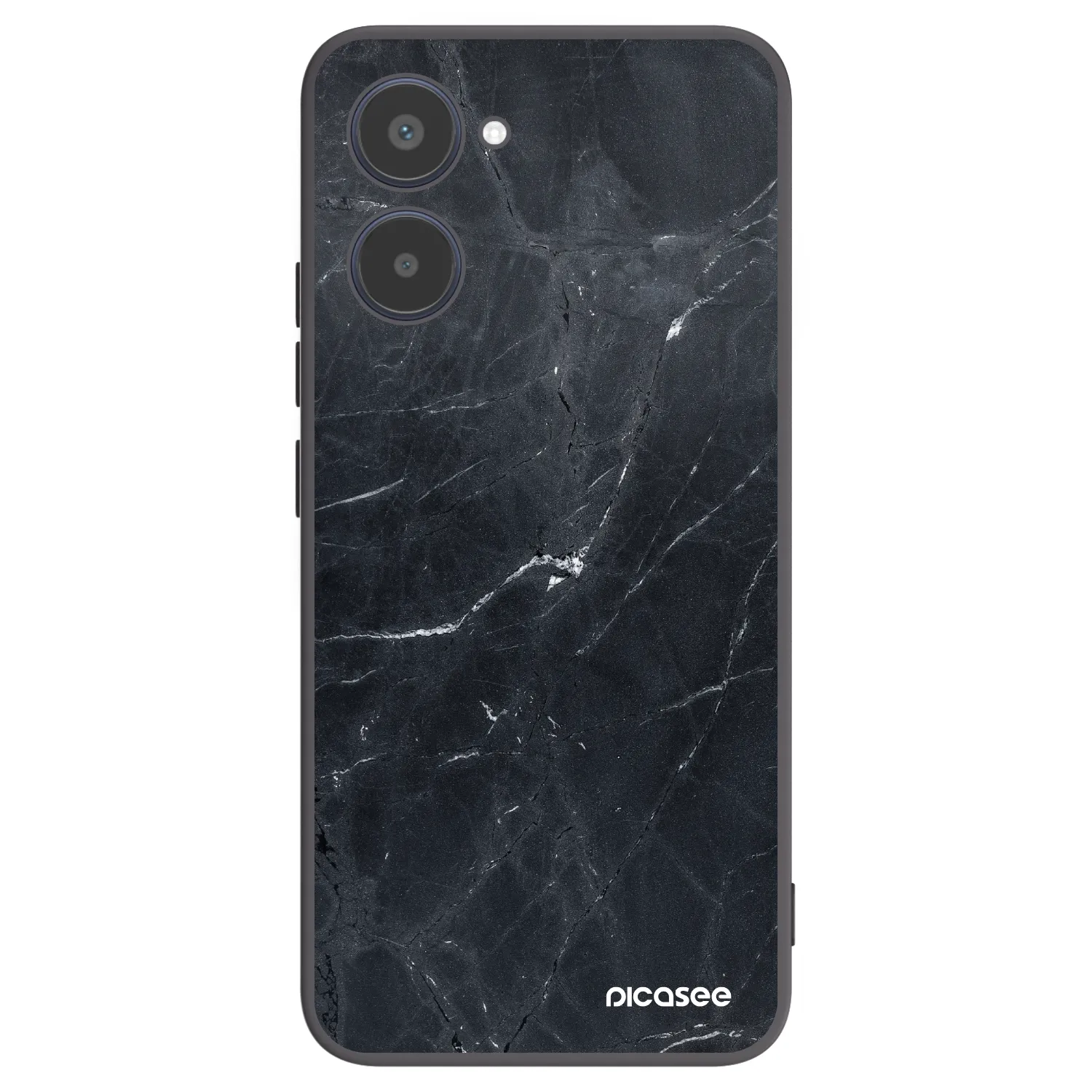 Picasee silikónový čierny obal pre Realme 10 4G - Black marble