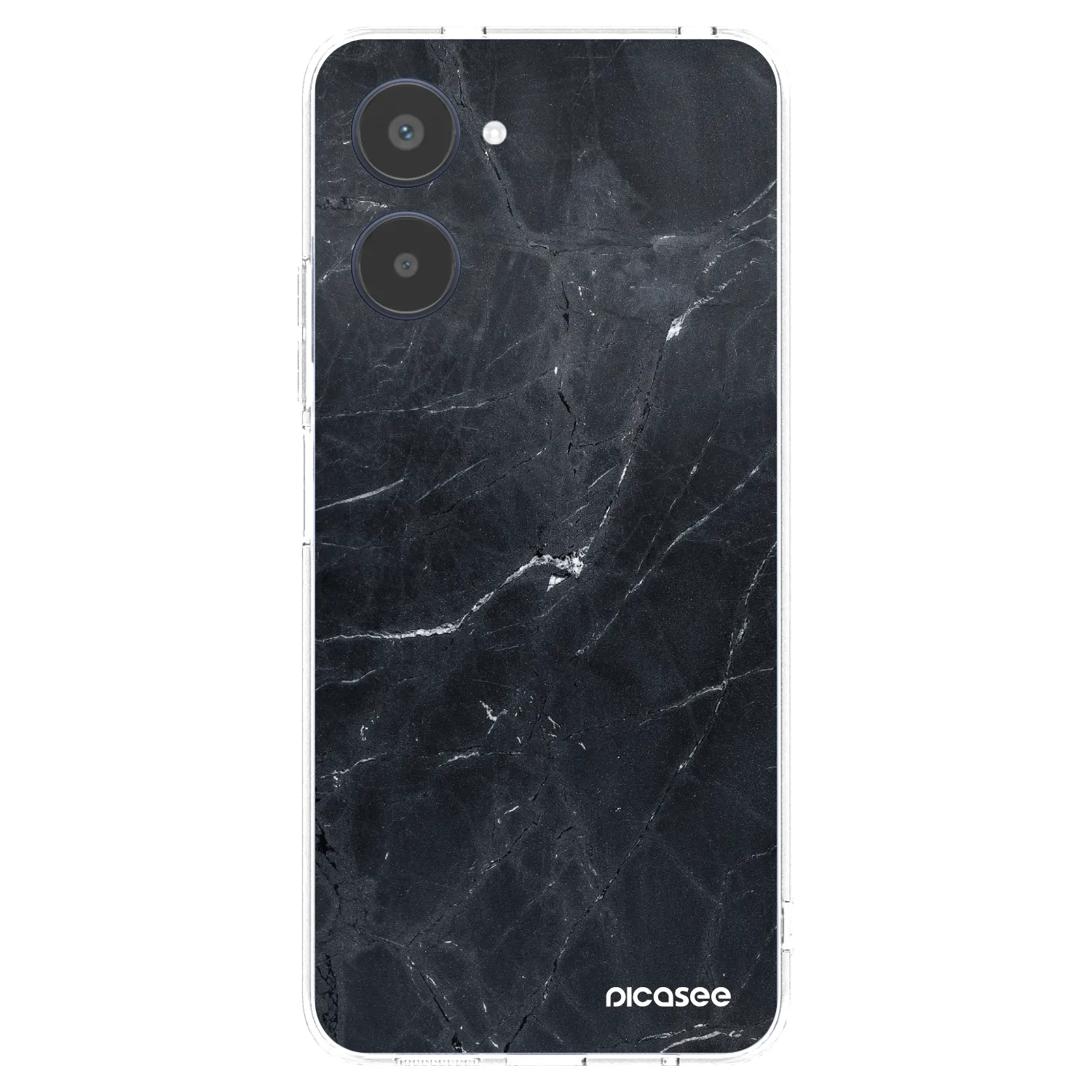 Picasee silikónový prehľadný obal pre Realme 10 4G - Black marble