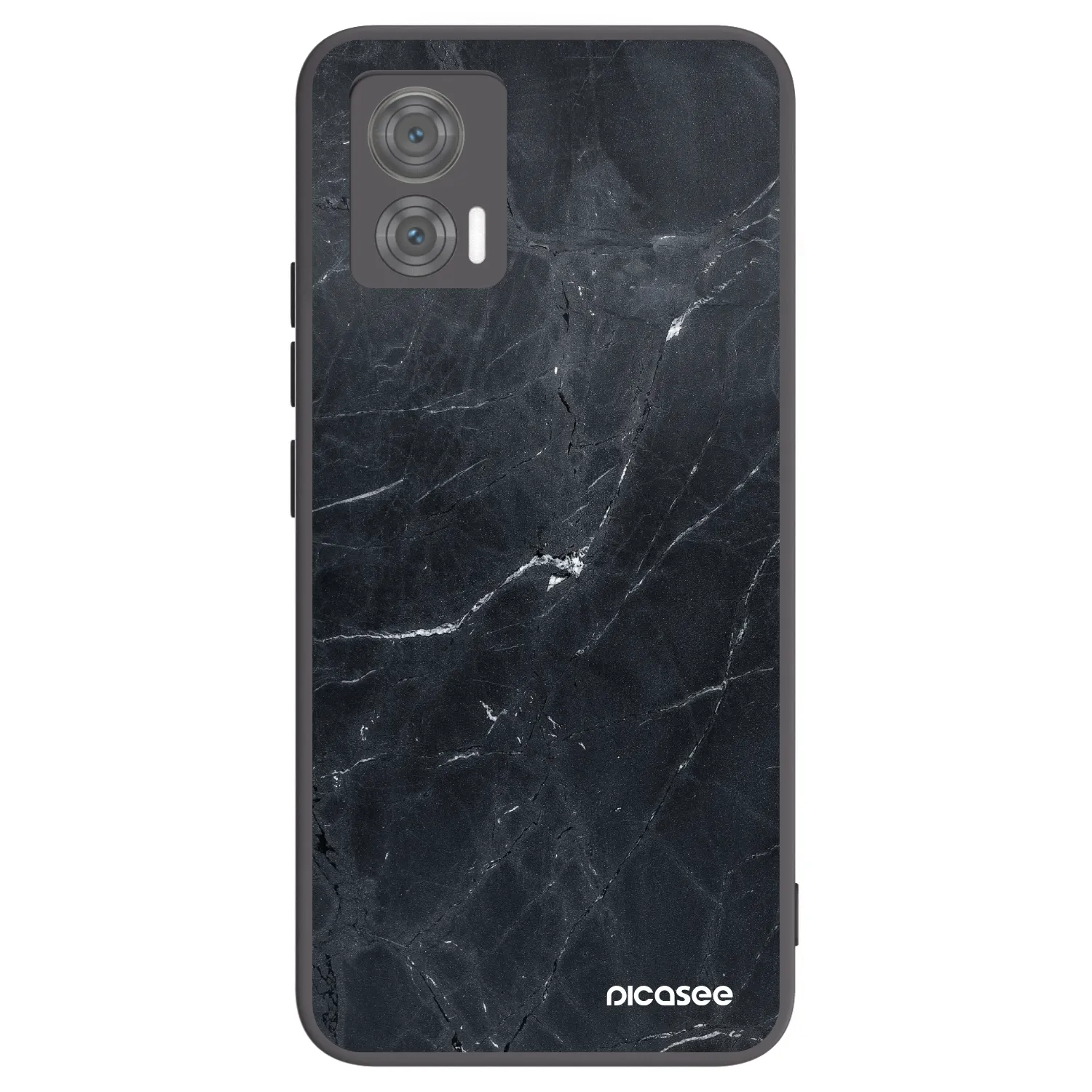 Picasee silikónový čierny obal pre Motorola Edge 30 Neo - Black marble