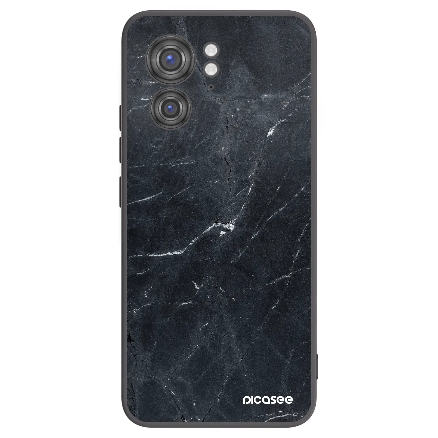 Picasee silikónový čierny obal pre Motorola Edge 40 - Black marble