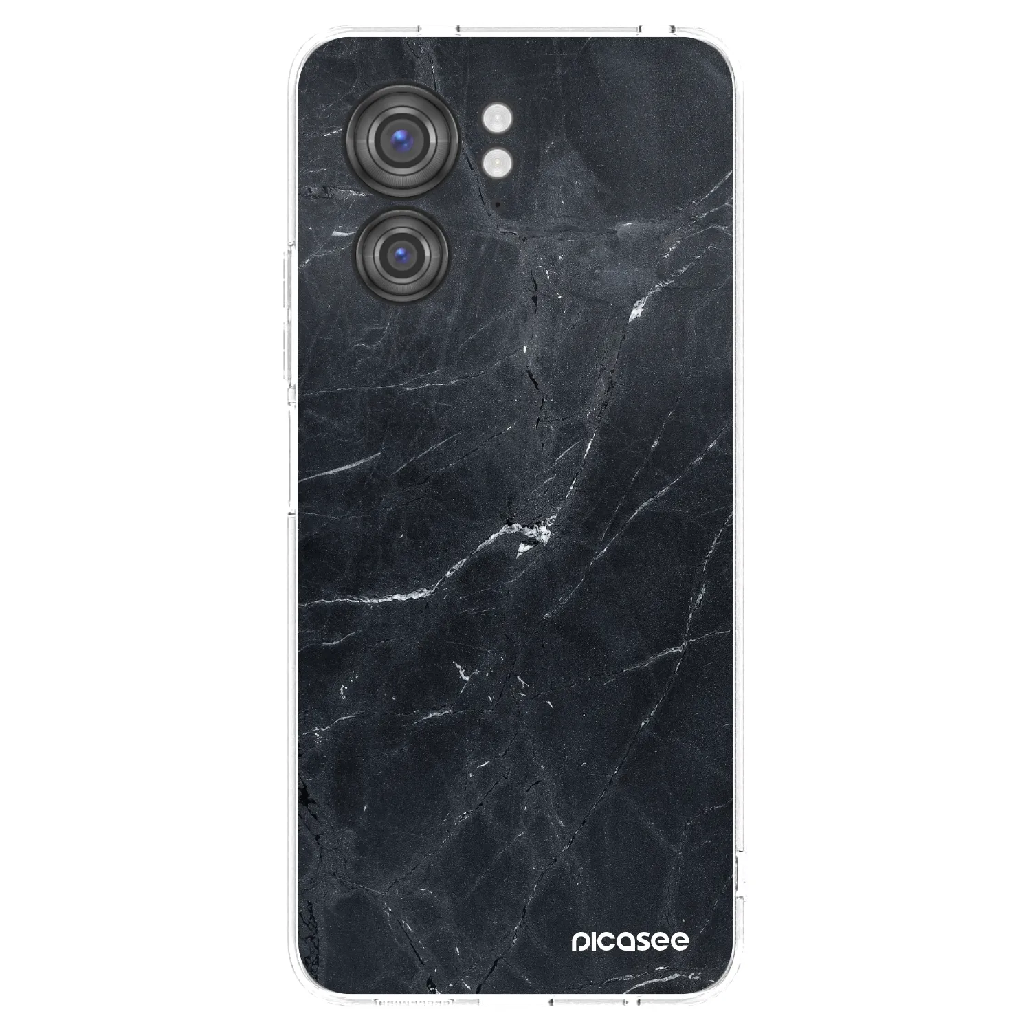 Picasee silikónový prehľadný obal pre Motorola Edge 40 - Black marble