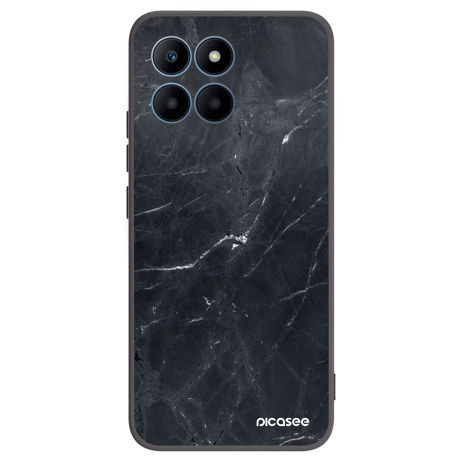 Picasee silikónový čierny obal pre Honor 70 Lite - Black marble