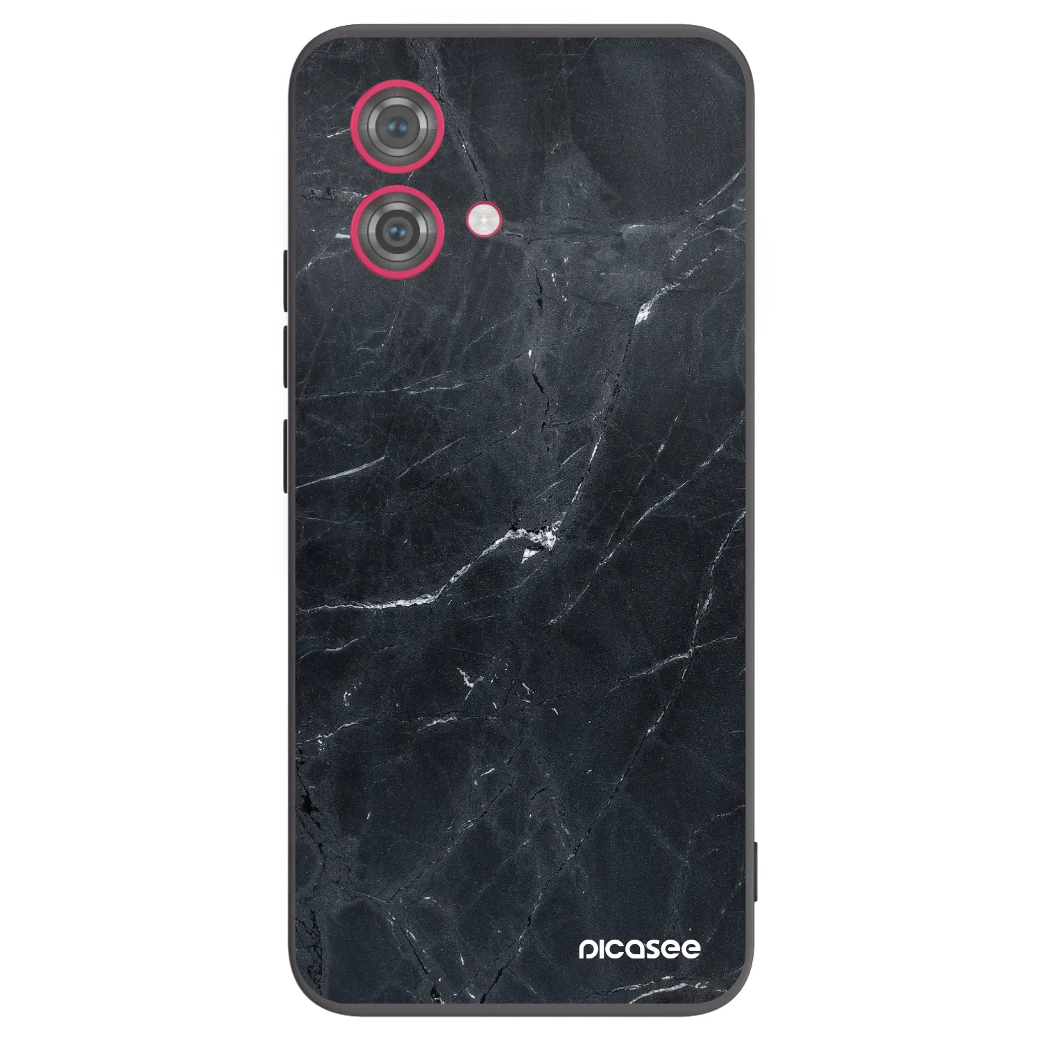 Silikónový čierny obal pre Motorola Moto G84 5G - Black marble