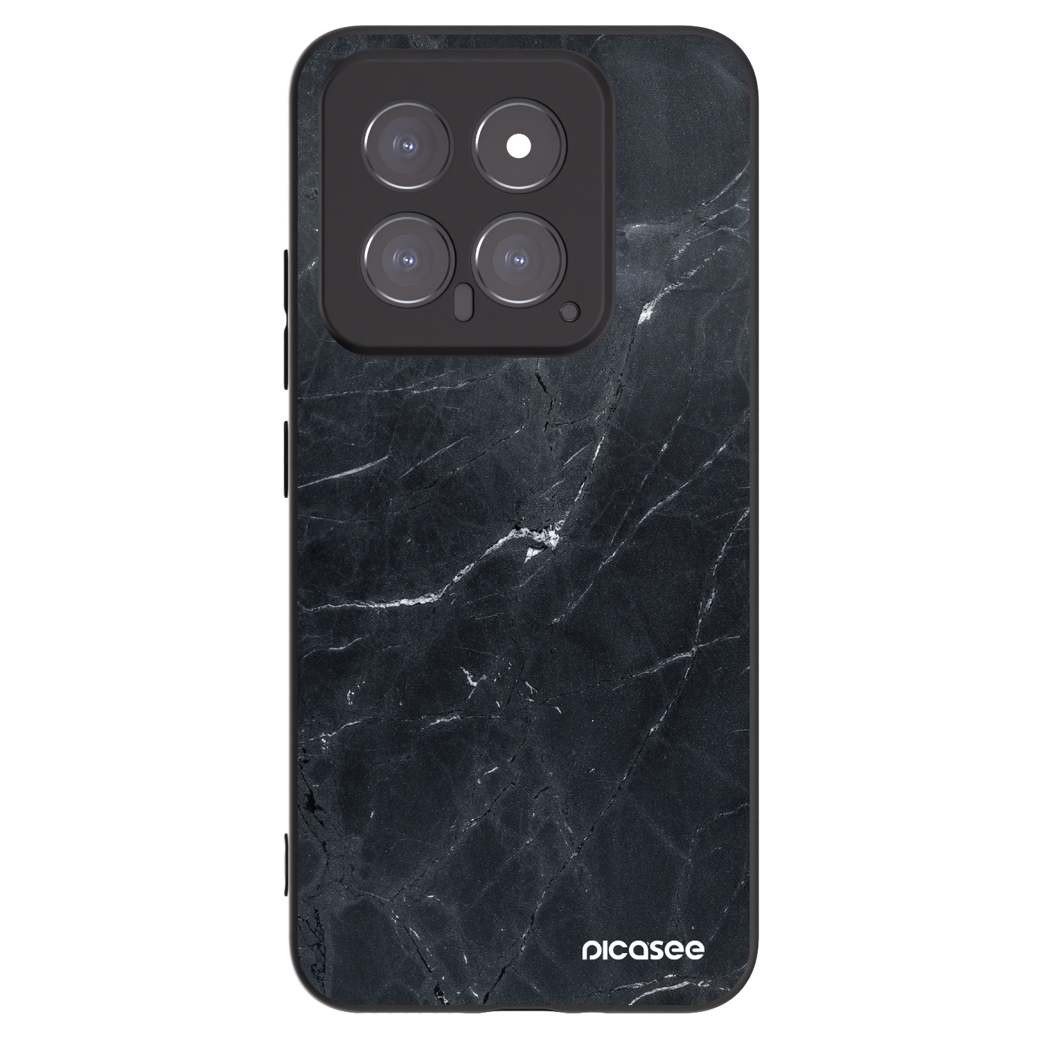 Picasee silikónový čierny obal pre Xiaomi 14 - Black marble