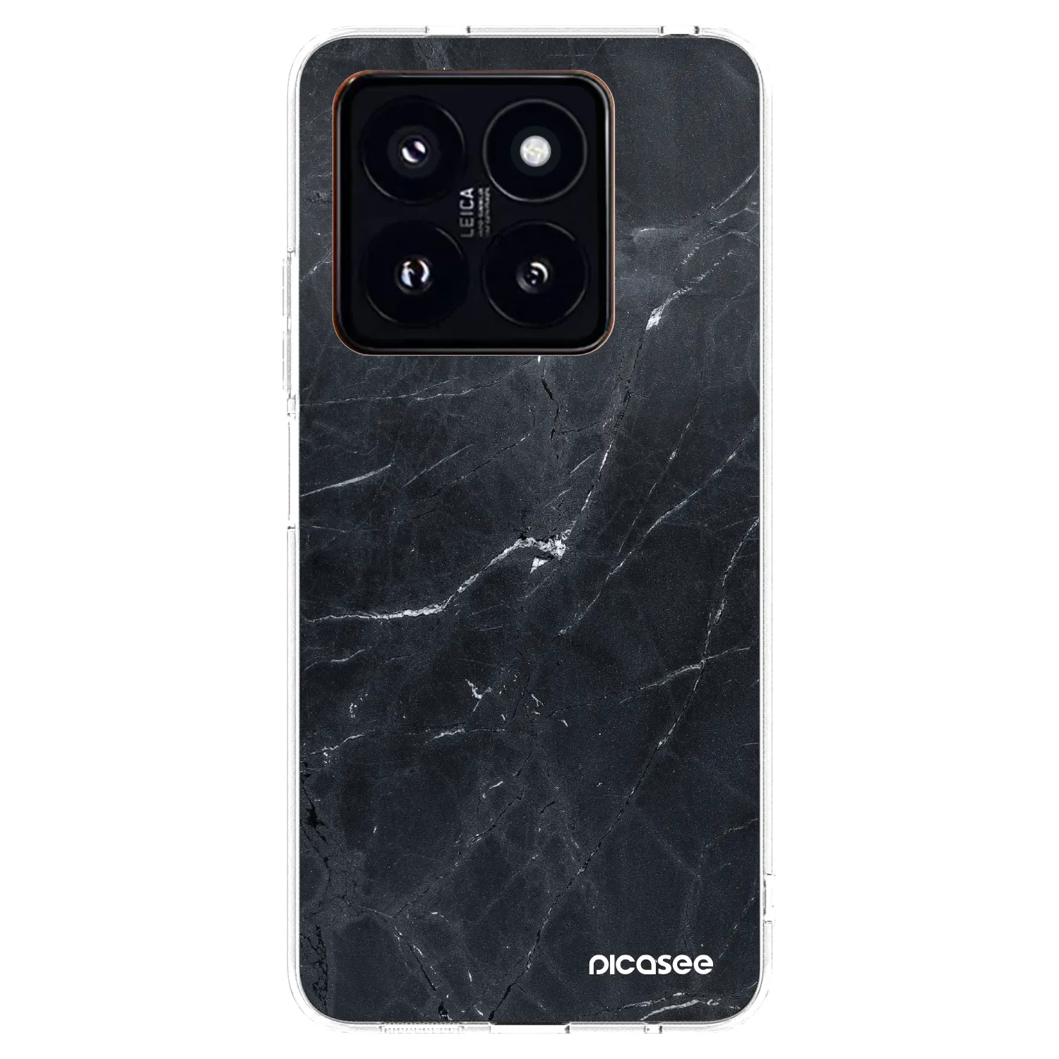 Silikónový prehľadný obal pre Xiaomi 14 Pro - Black marble