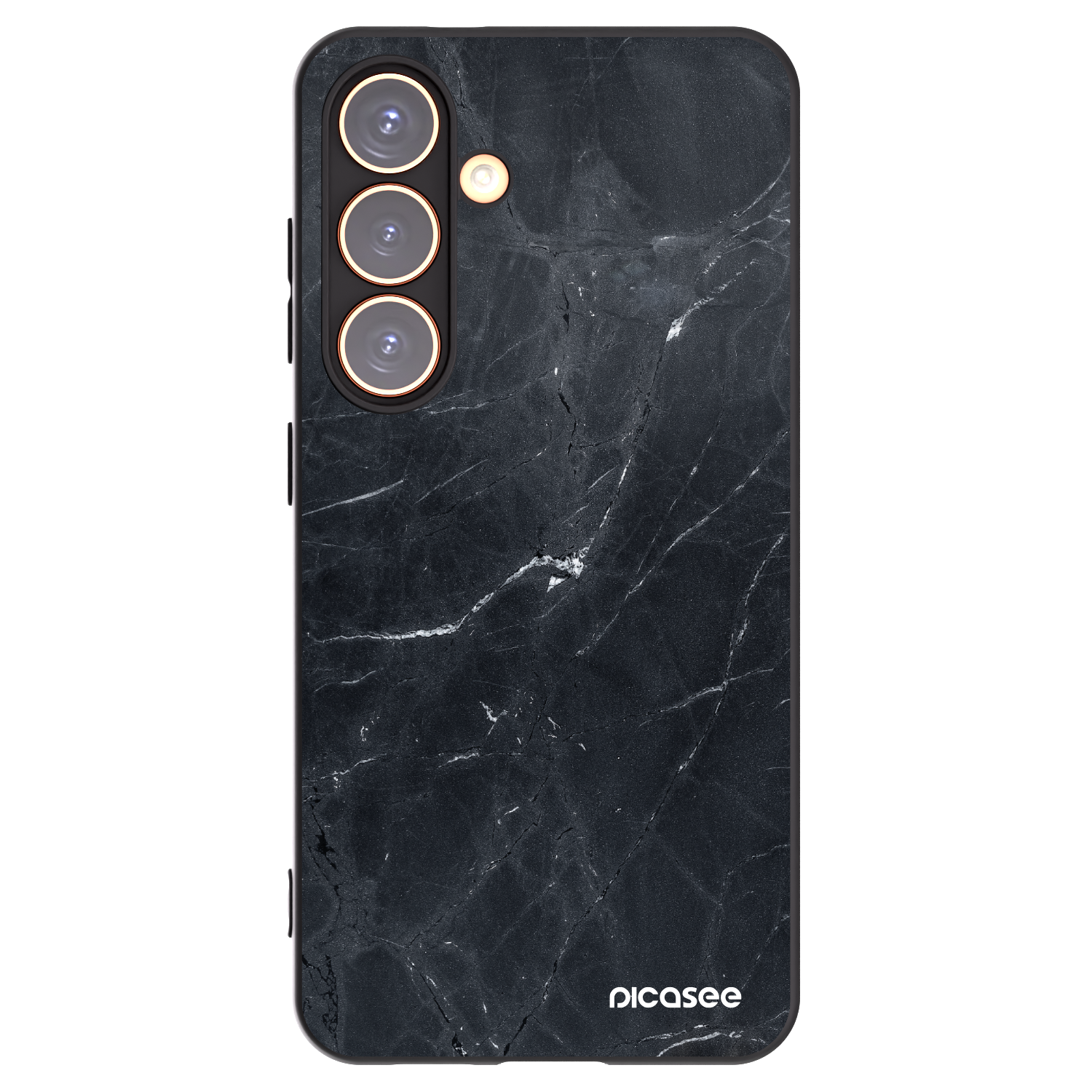 Picasee silikónový čierny obal pre Samsung Galaxy S24 S921B 5G - Black marble