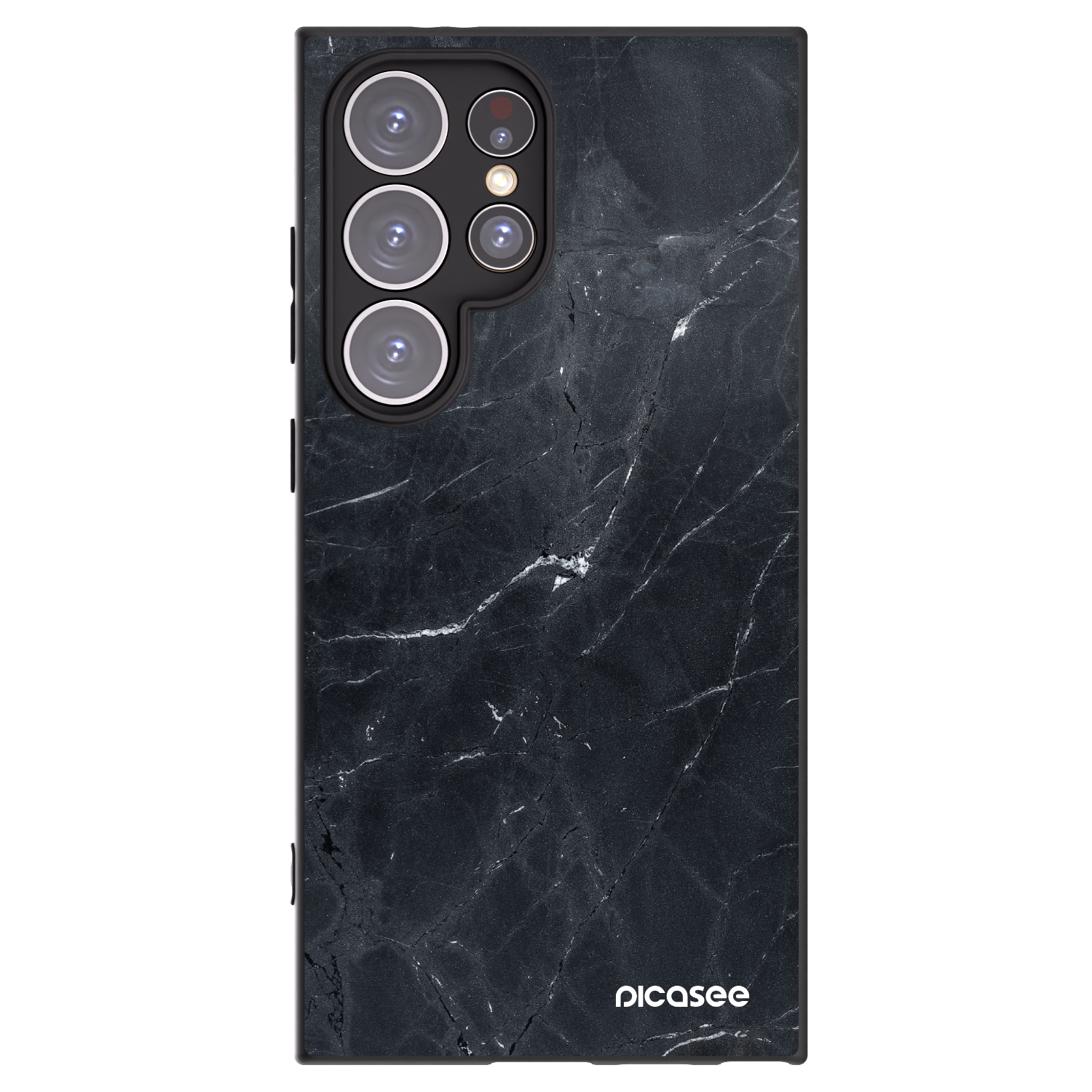 Picasee silikónový čierny obal pre Samsung Galaxy S24 Ultra S928B 5G - Black marble
