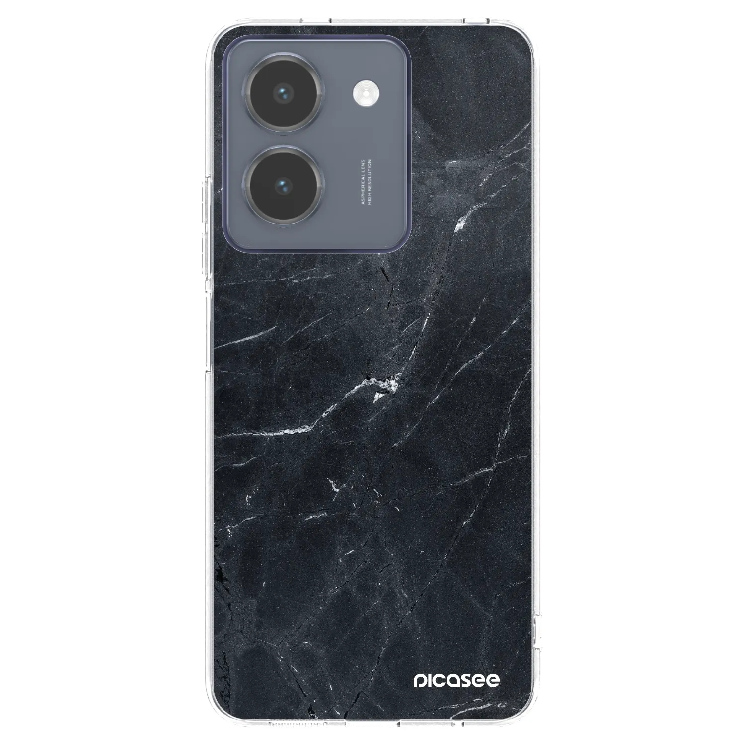 Picasee silikónový prehľadný obal pre Vivo Y36 4G - Black marble