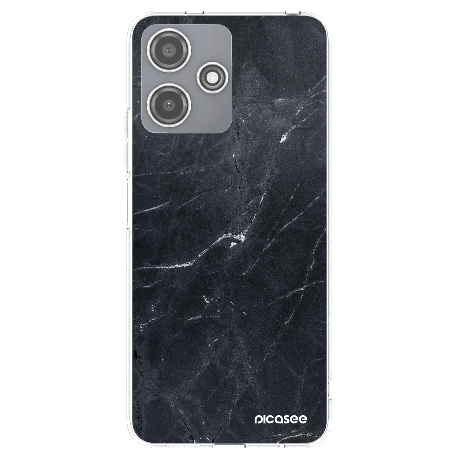 Picasee silikónový prehľadný obal pre Xiaomi Redmi 12 5G - Black marble