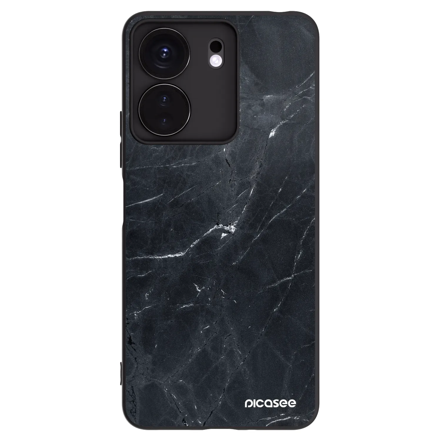 Silikónový čierny obal pre Xiaomi Redmi 13C 4G - Black marble