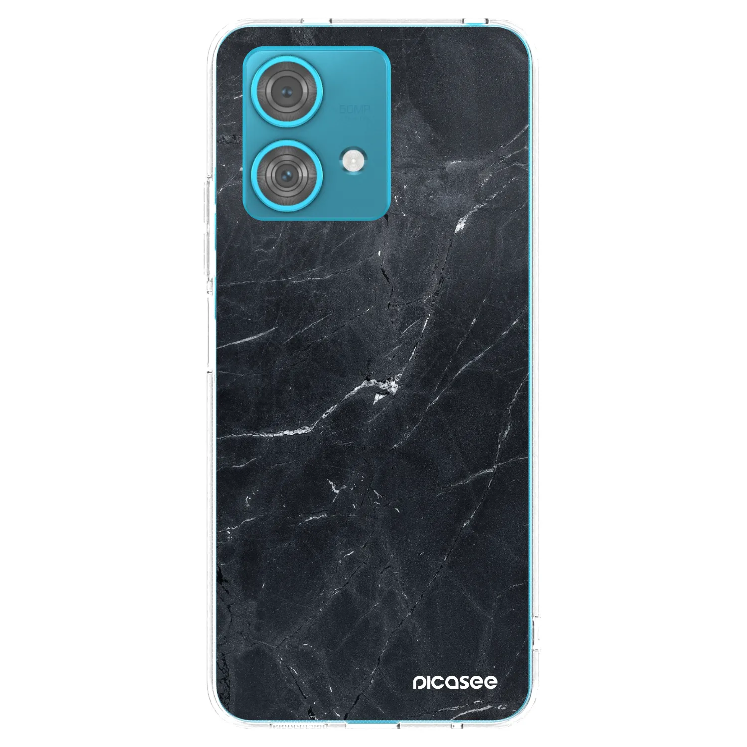 Picasee silikónový prehľadný obal pre Motorola Edge 40 Neo - Black marble
